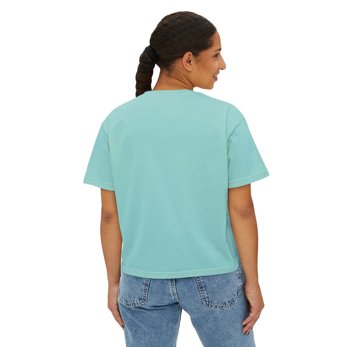 Artistic Floral Boxy Tee for Women, Casual Summer T-Shirt, Boho Top