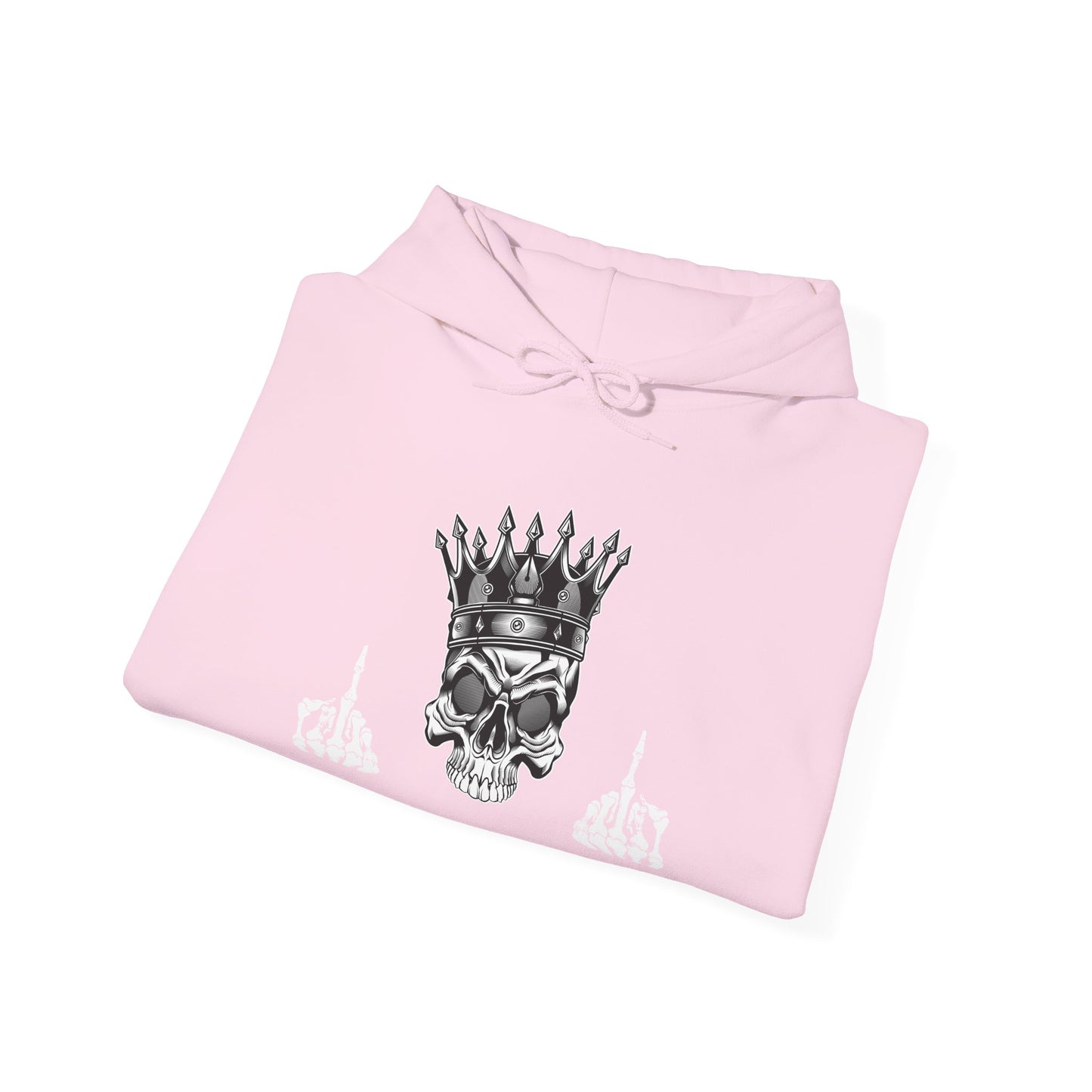 Edgy KING Skull Hoodie - Unisex Heavy Blend Sweatshirt for Statement Style, Streetwear, Festival Fashion
