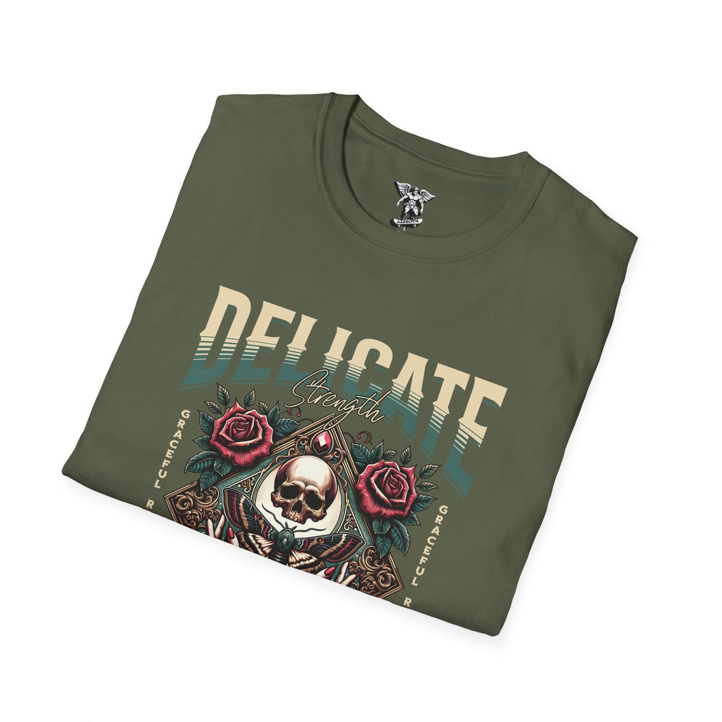 Delicate Skull & Rose Graphic Tee (Vintage Gothic 1981)