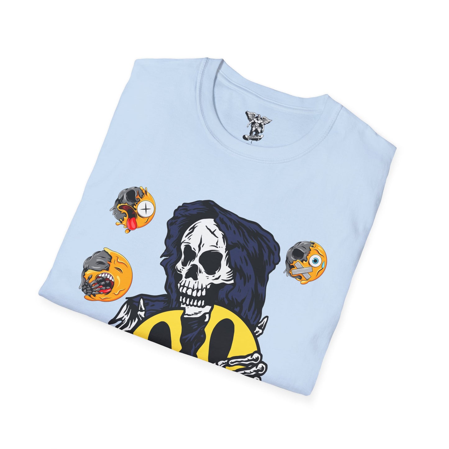 Happy Face Dead T-Shirt — Retro Smiley Skull Graphic Tee