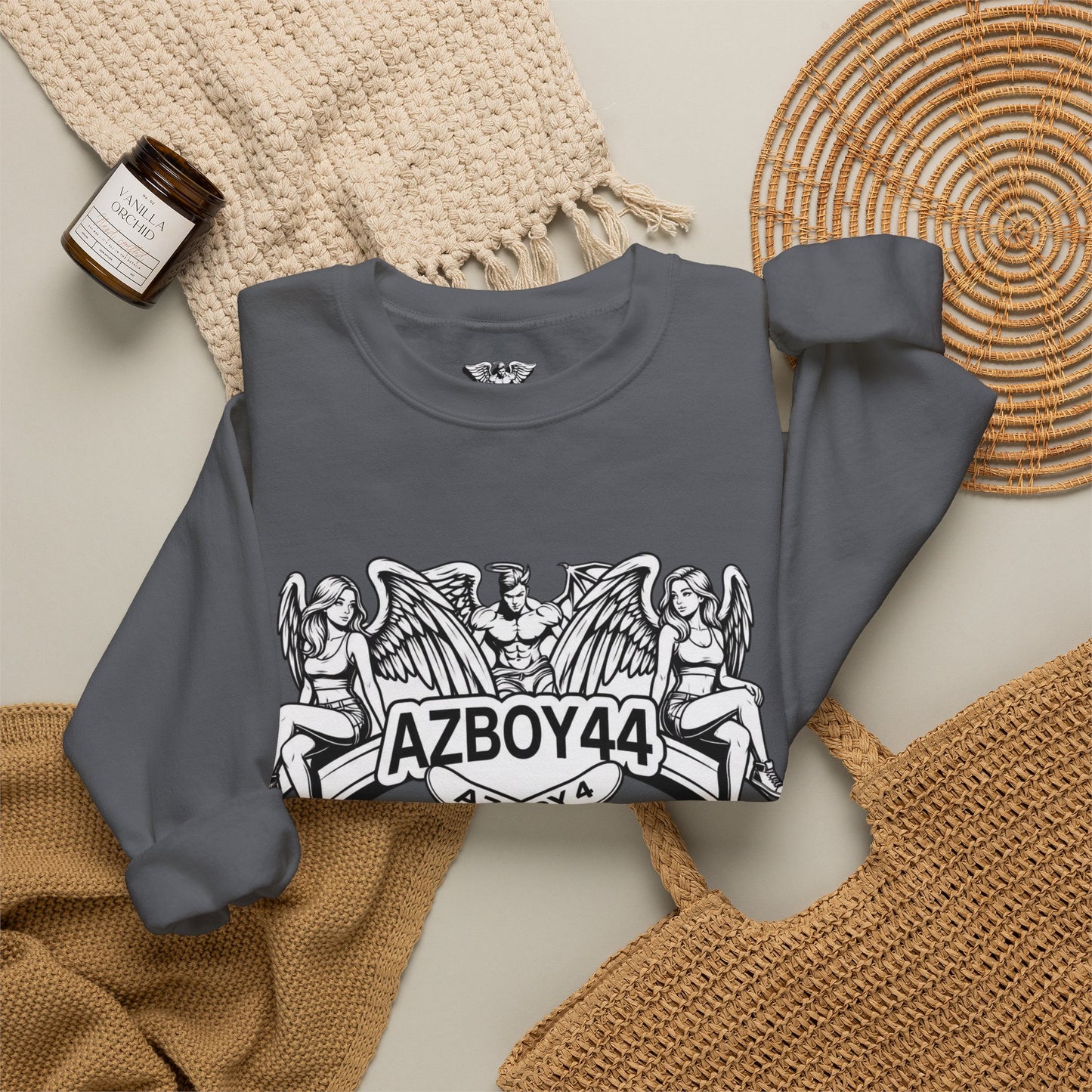 Crewneck Sweatshirt — AZBOY44 California Angel Graphic