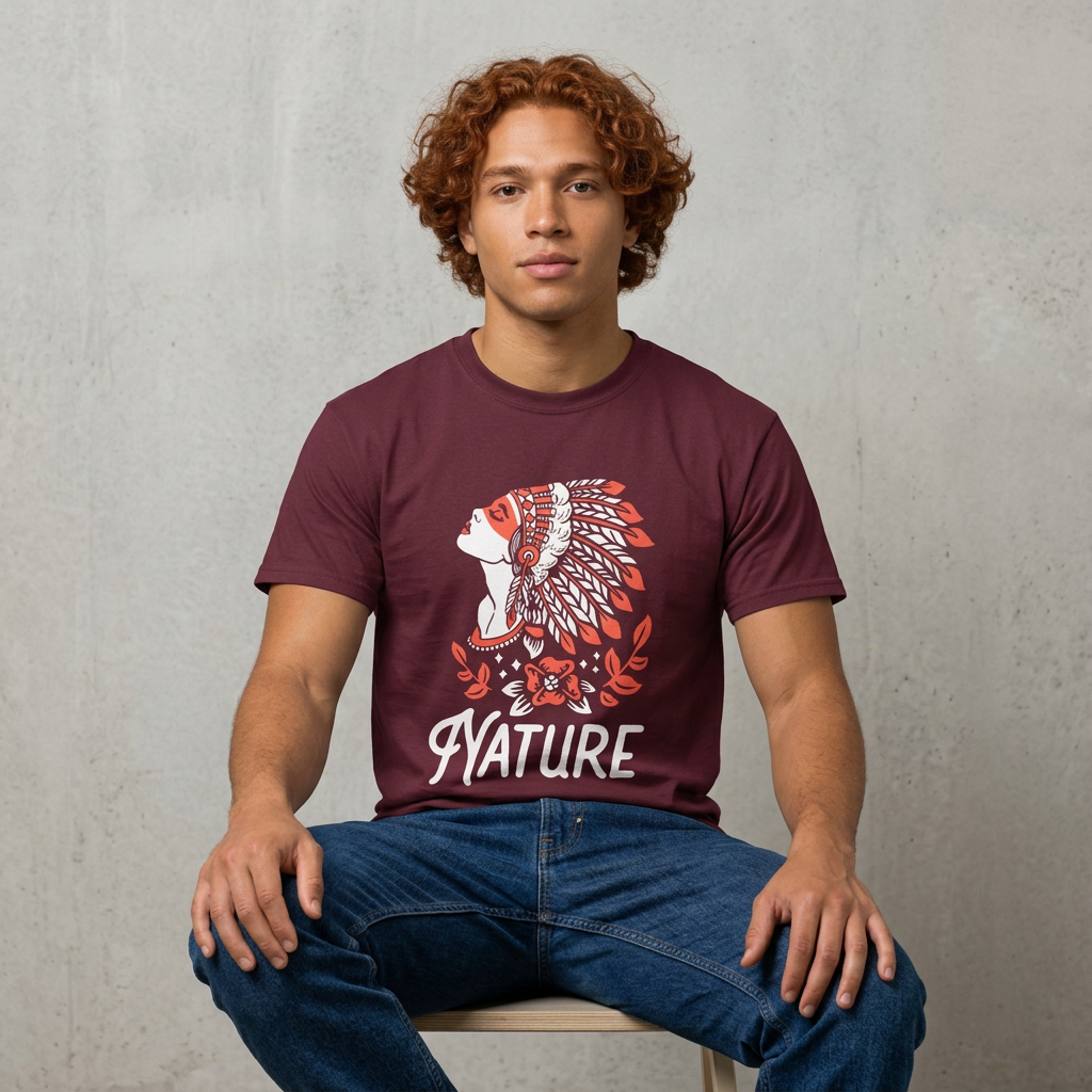 Native Headdress Floral T-Shirt — Nature Graphic Tee