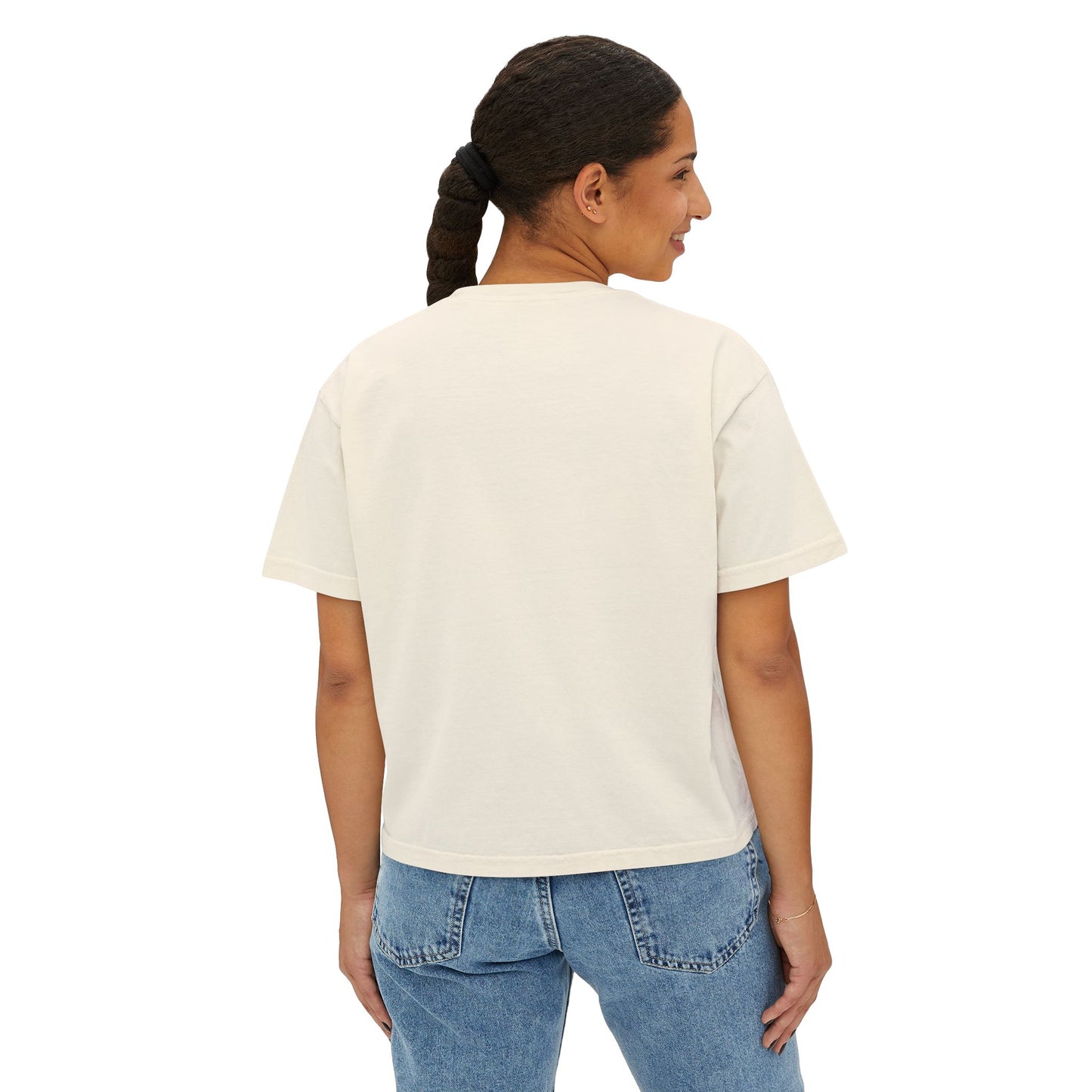 Artistic Floral Boxy Tee for Women, Casual Summer T-Shirt, Boho Top