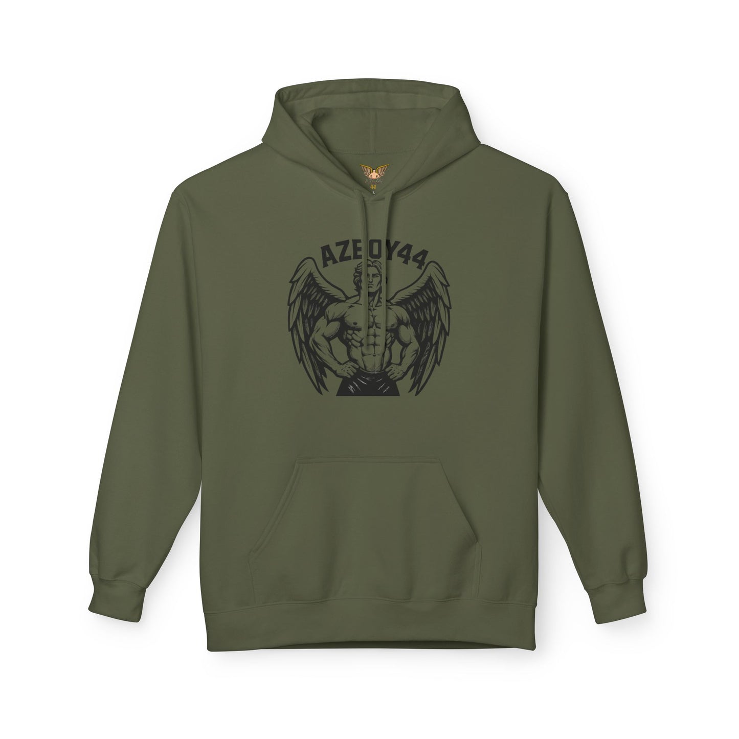 Graphic Fleece Hoodie - Winged Strength Design, Cozy Casual Wear for Him/Her