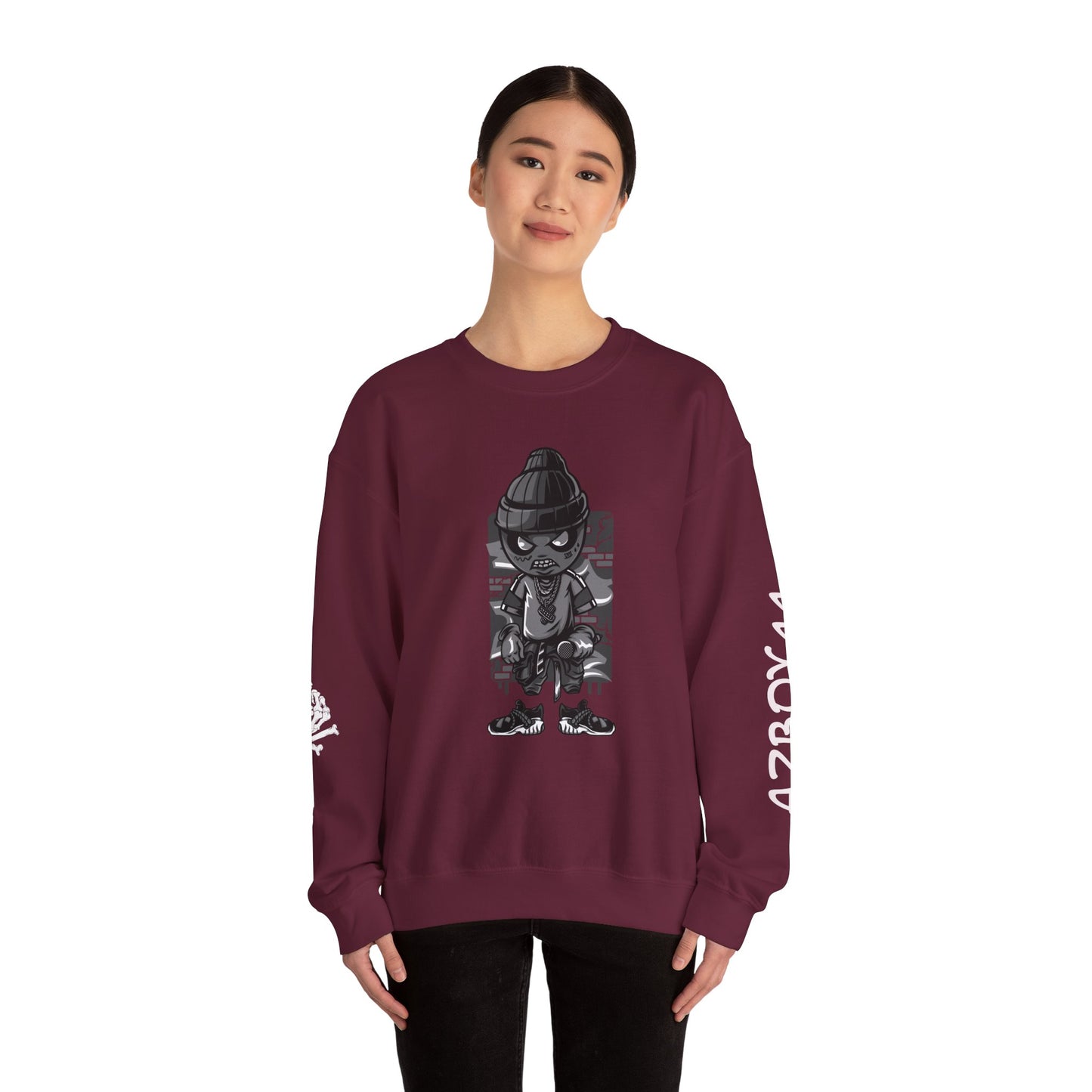 Edgy Graphic Crewneck Sweatshirt - Stylish Streetwear for Casual Look