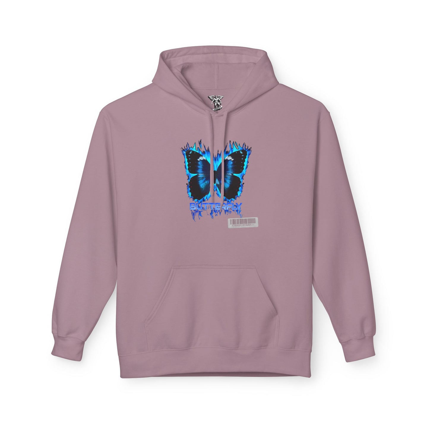 Butterfly Blue Artsy Fleece Hoodie — Artistic Butterfly Design