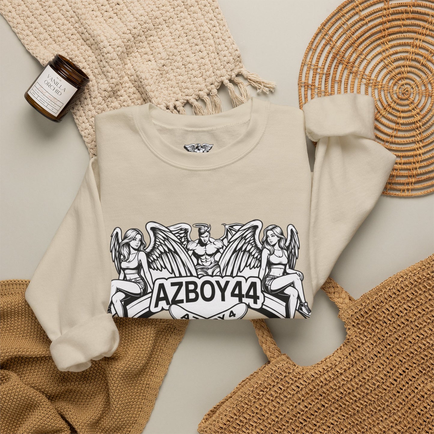 Crewneck Sweatshirt — AZBOY44 California Angel Graphic
