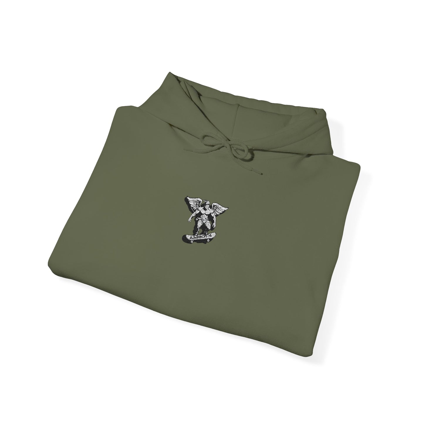 Floral Deer Chest Hoodie — Minimal Botanical Buck Graphic Sweatshirt