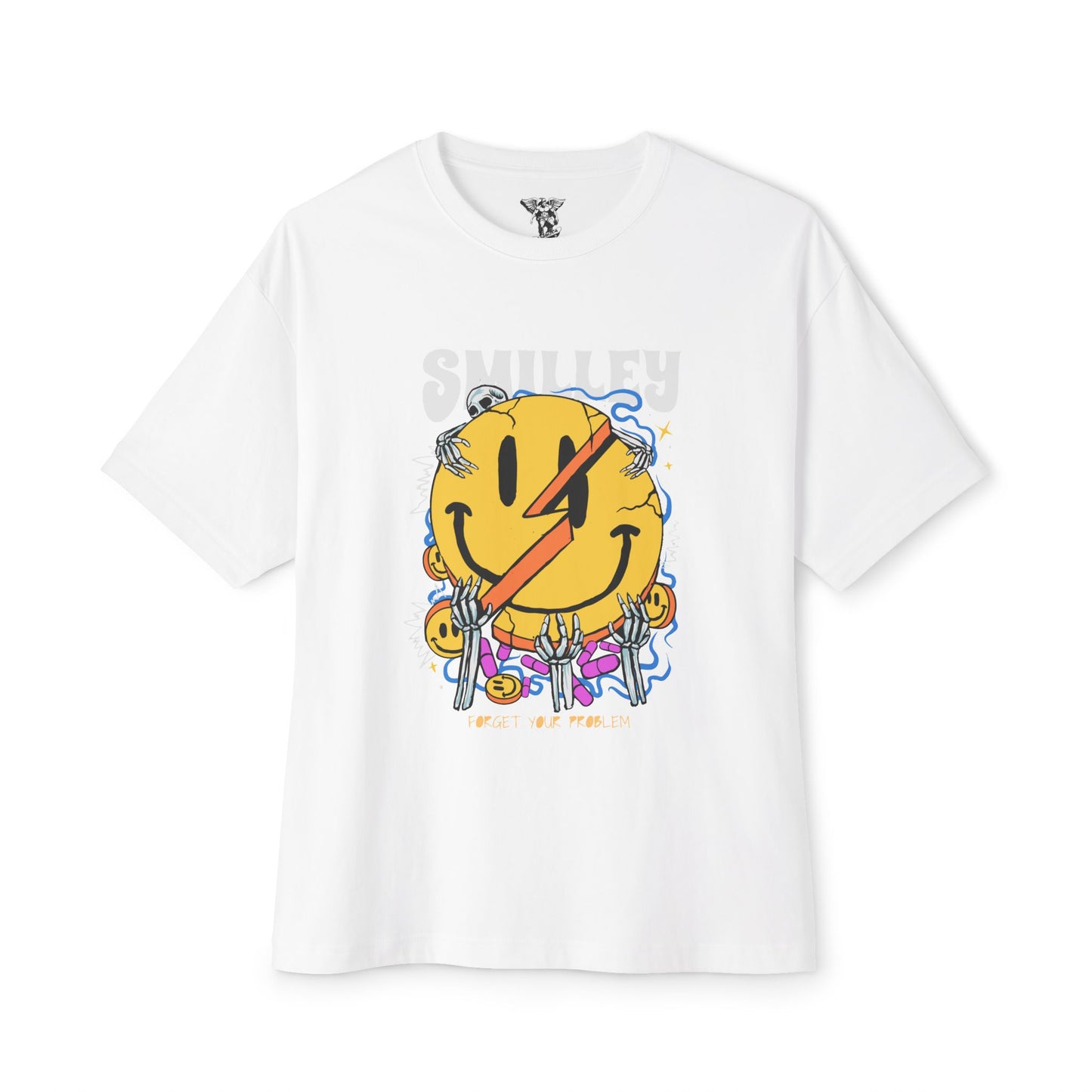 Smiley Graphic Oversized Tee — Casual Streetwear Unisex T-Shirt