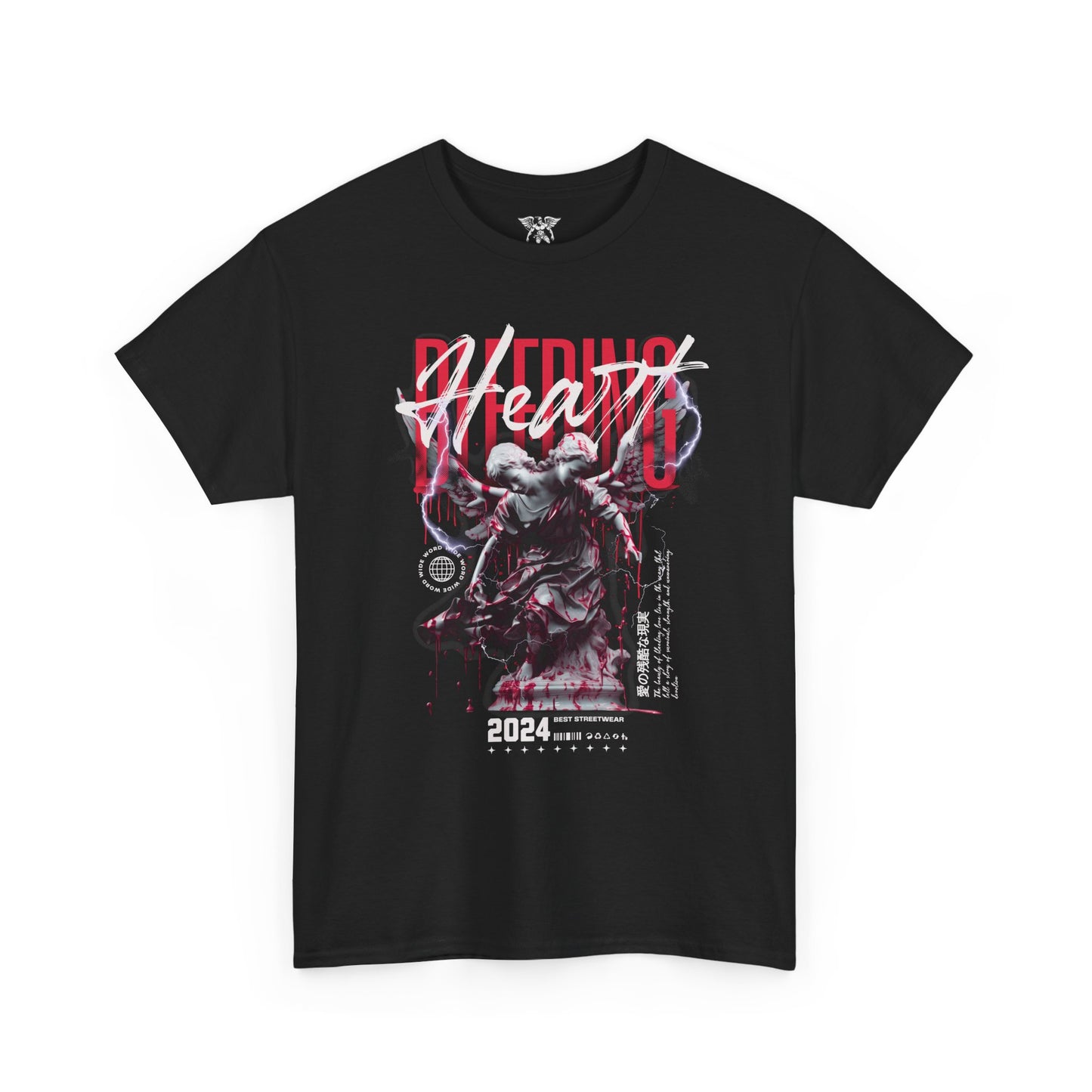 Angel Statue 'Heart' Gothic Streetwear Tee