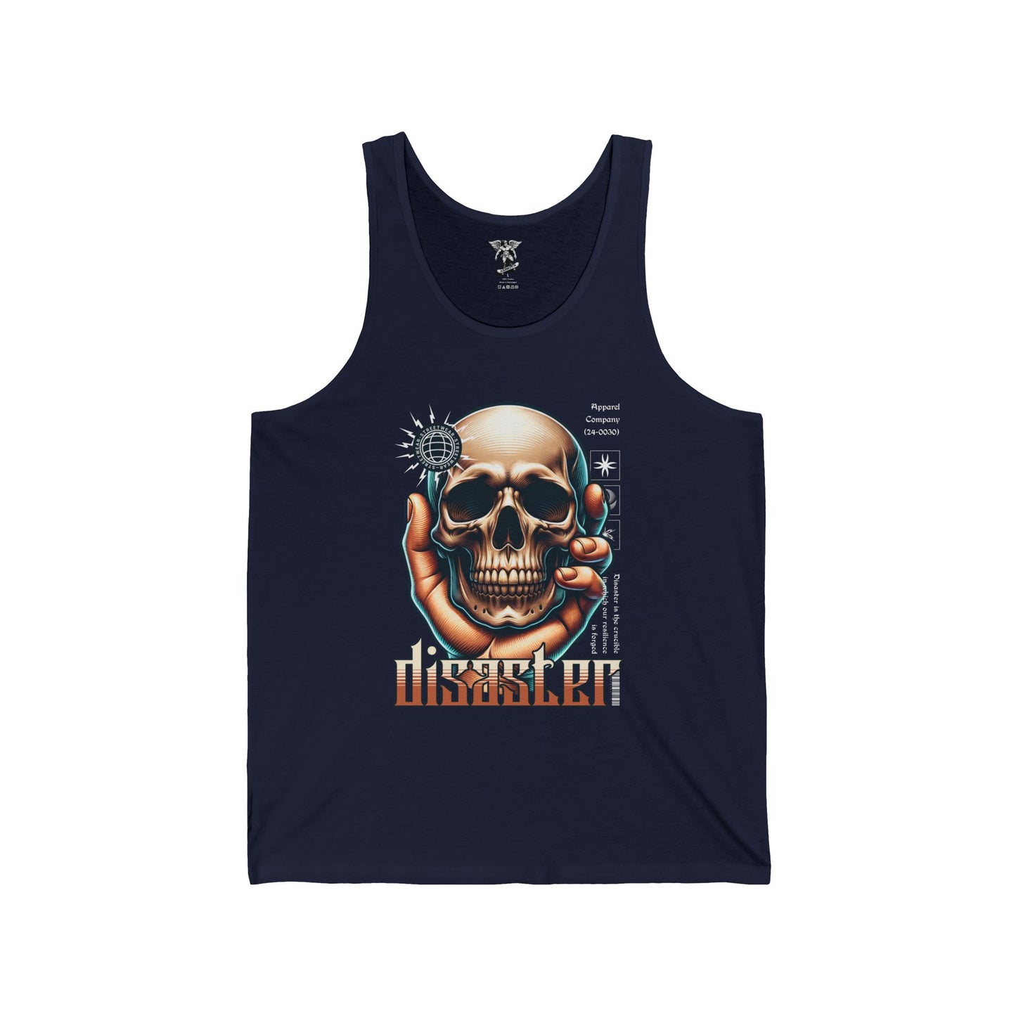 Skull Design Tank Top — Gothic Skull Graphic Jersey Tank