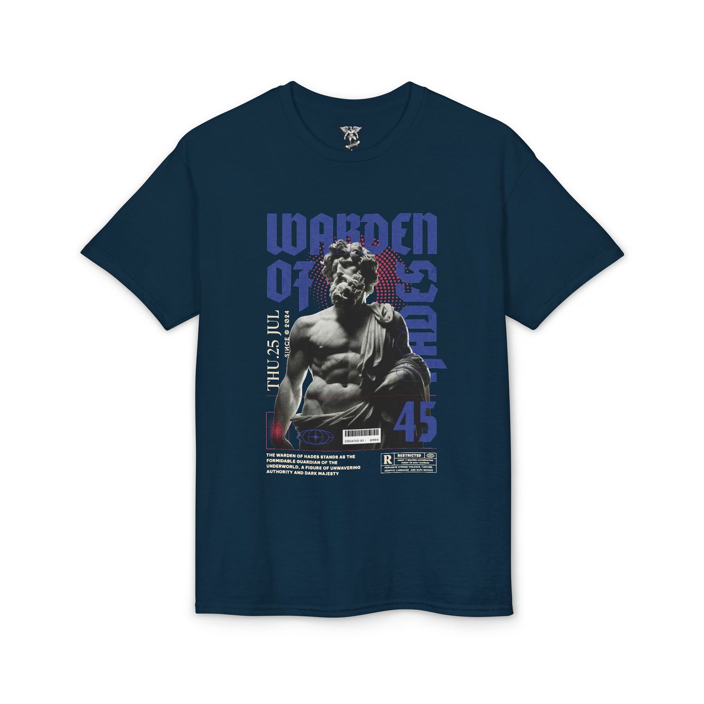 Warden of the Game Retro Athletic T-Shirt — Statue Muscle Graphic