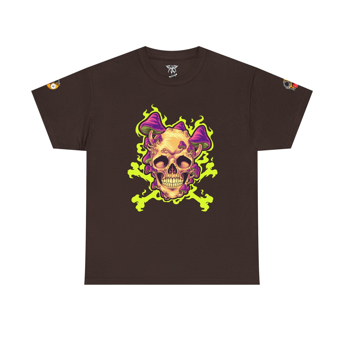 Neon Flame Skull & Crossbones Tee