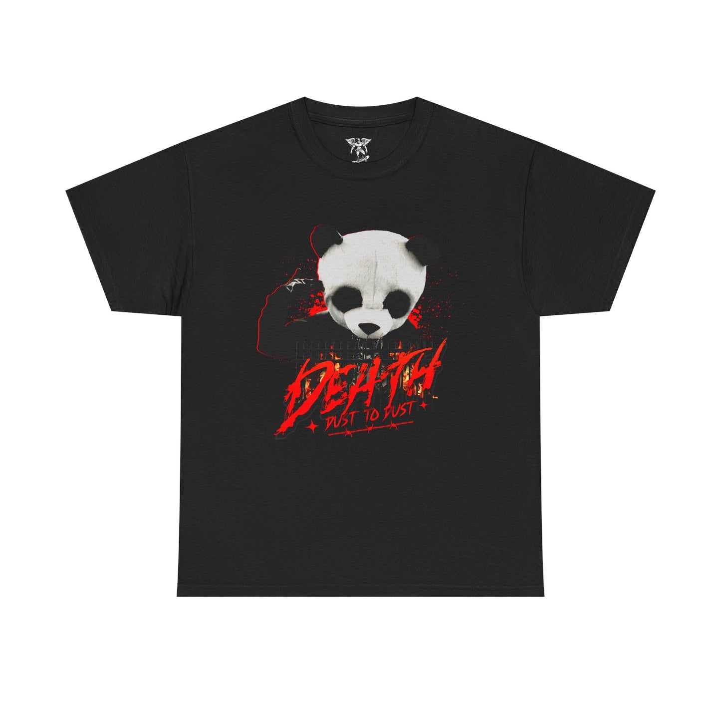 Panda Skull 'Death' Red Script T-Shirt