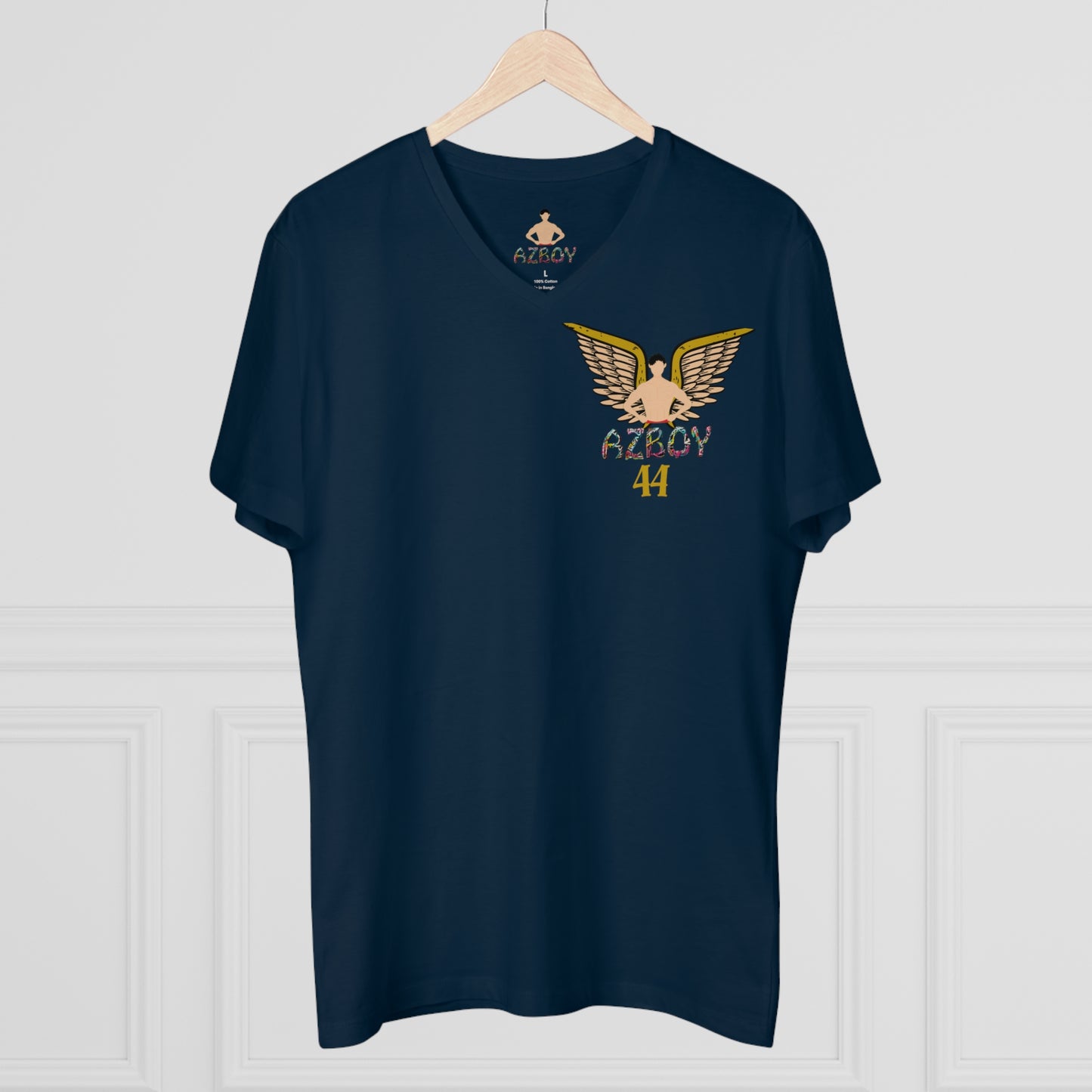 V-neck T-shirt AZBOY44 Angel Wings Men's Presenter