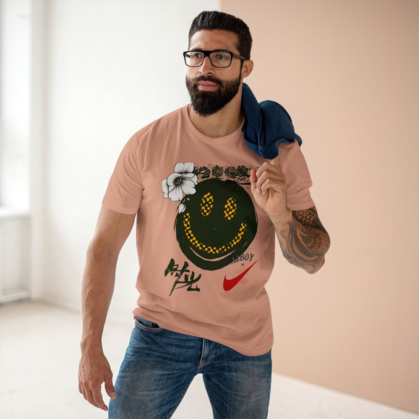 Smiley Graphic Adult Staple Tee — Trendy Streetwear Casual Shirt