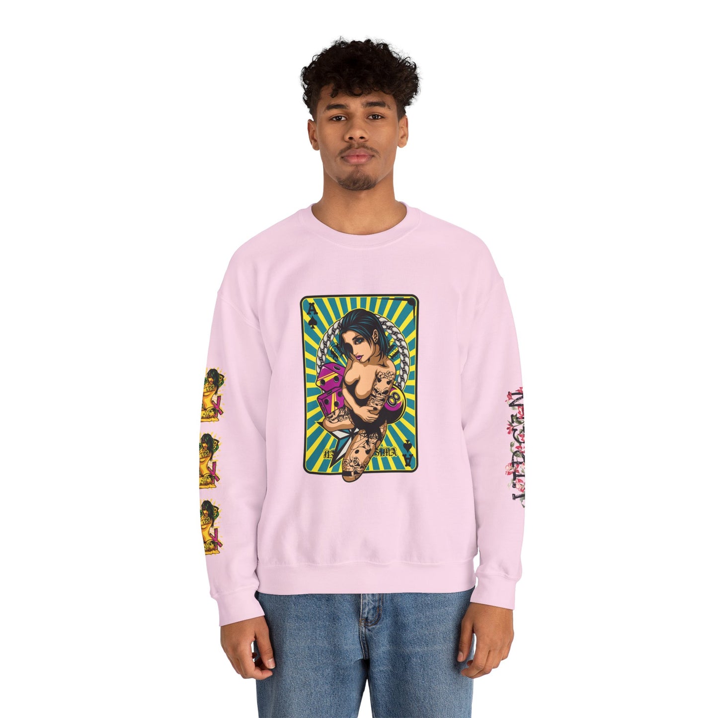 Vintage Tattoo Art Crewneck Sweatshirt - Retro Graphic Design for Art Lovers
