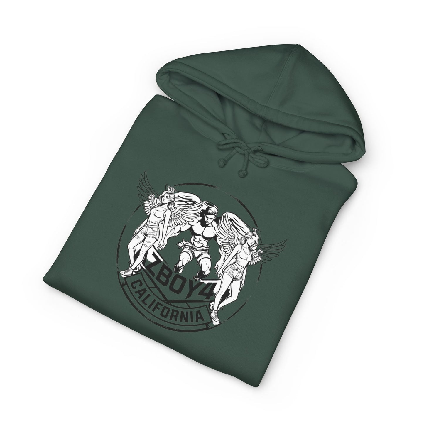 California Zboy Graphic Hoodie — Vintage Angel Skull Logo Sweatshirt