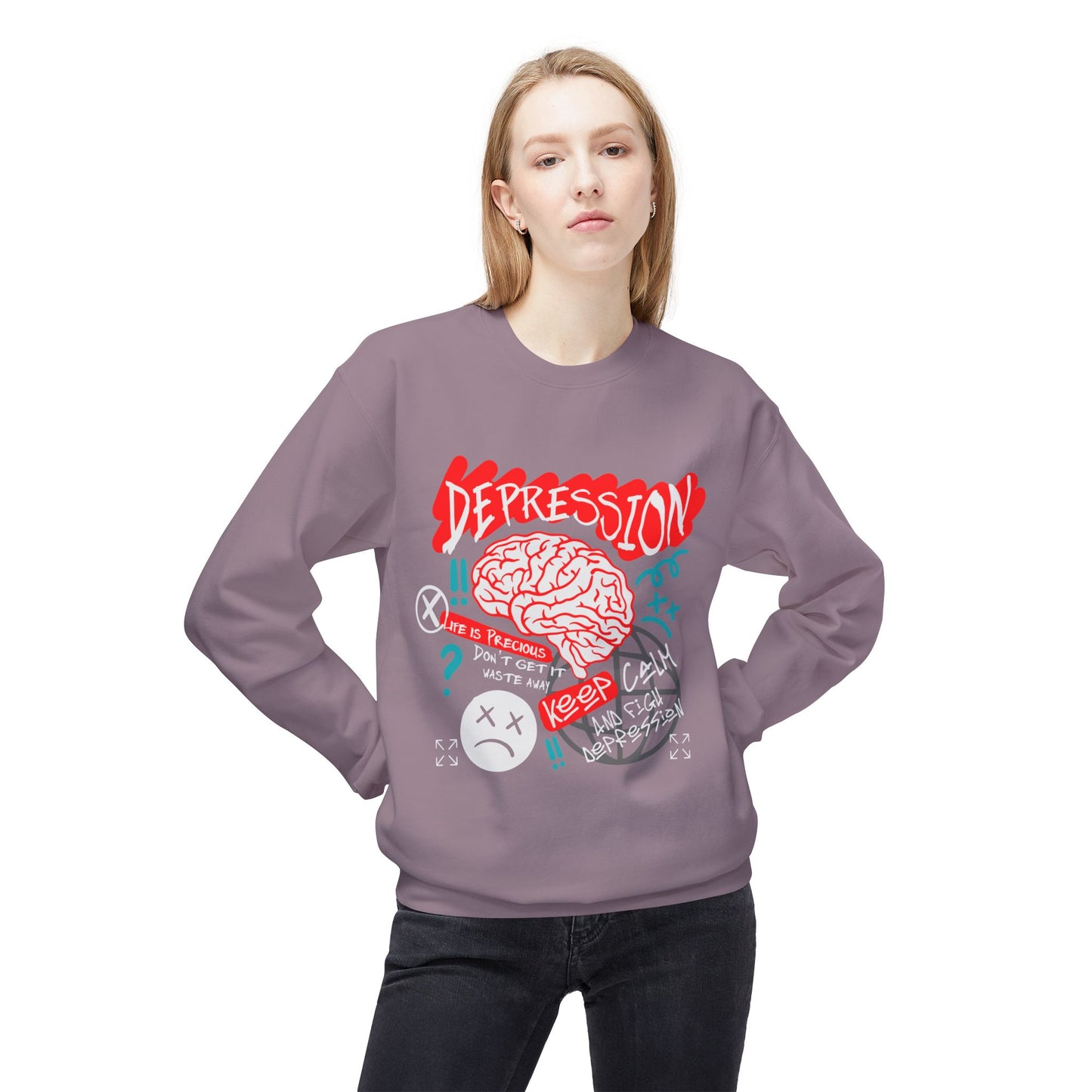 Depression Awareness Fleece Sweatshirt