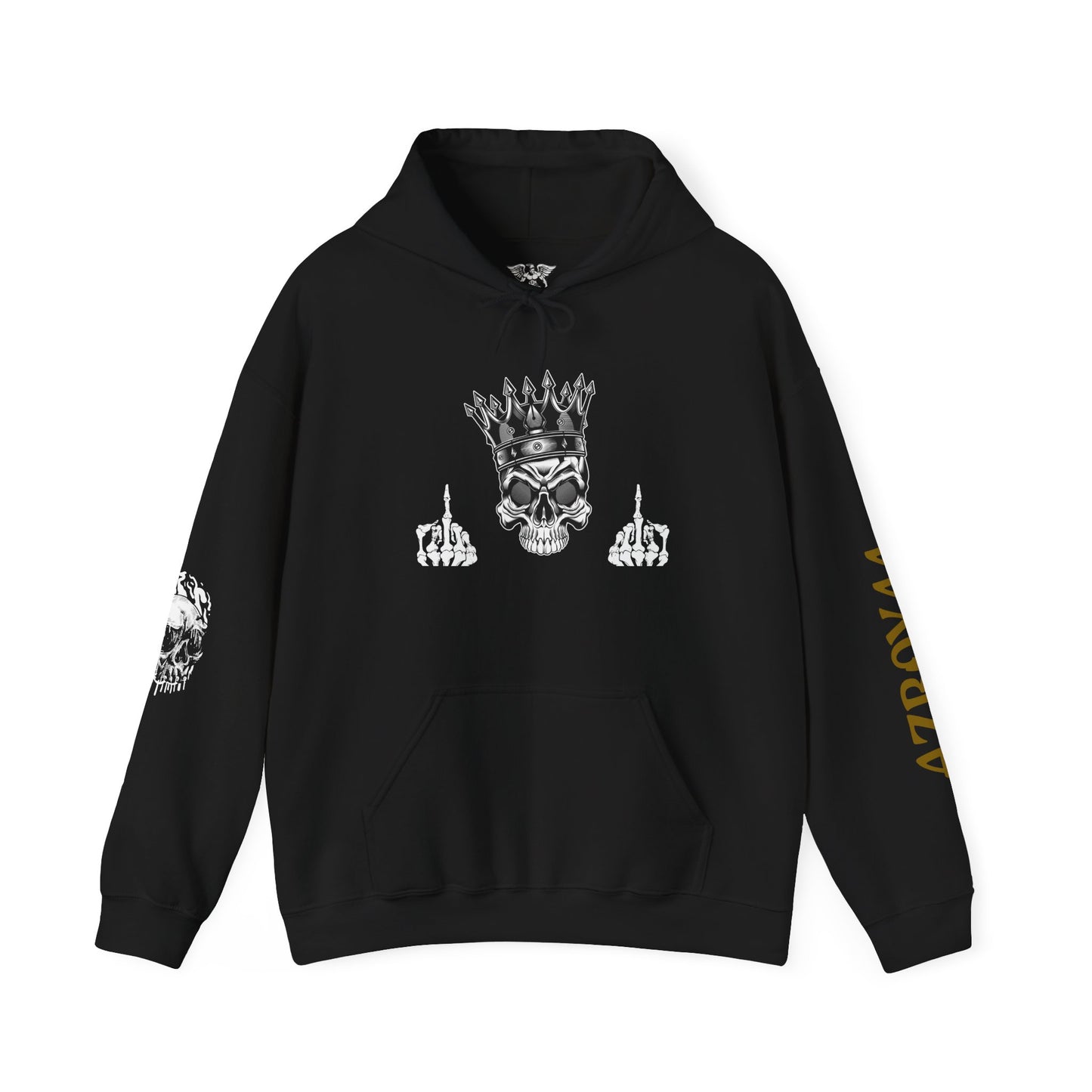 Edgy KING Skull Hoodie - Unisex Heavy Blend Sweatshirt for Statement Style, Streetwear, Festival Fashion