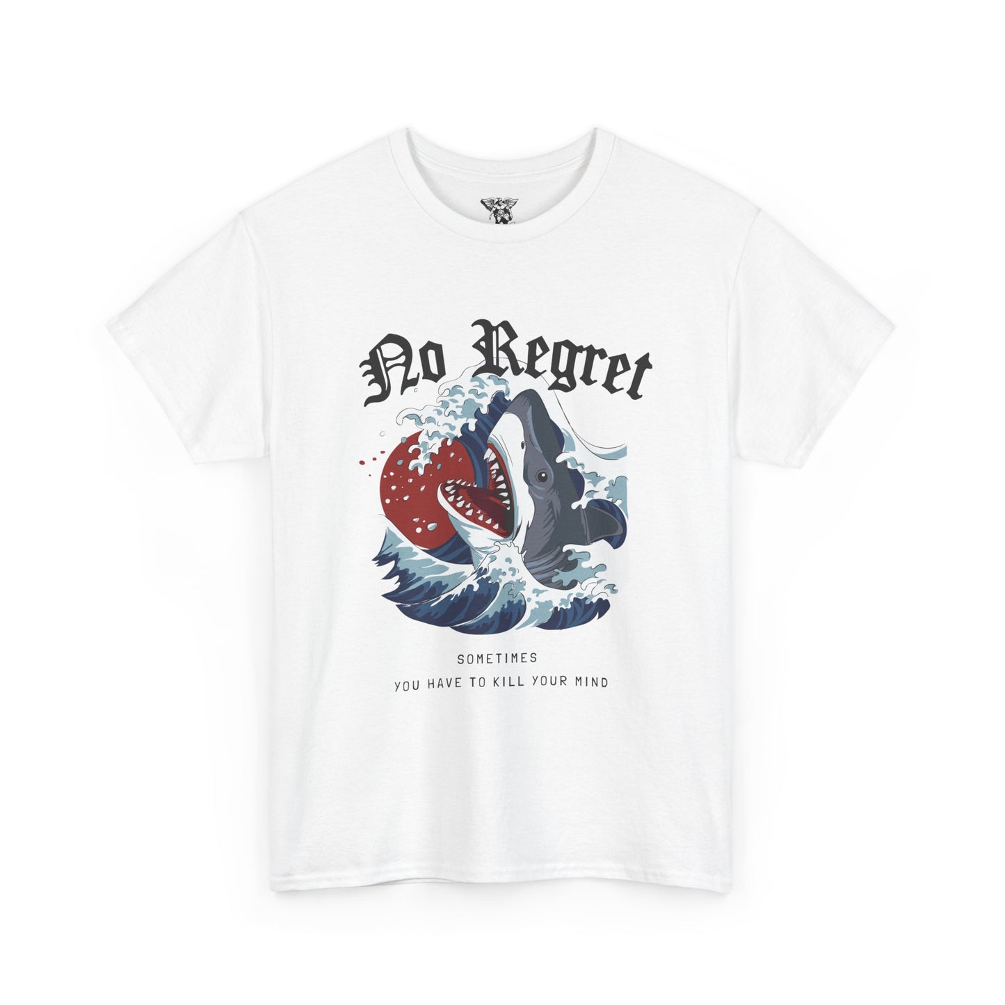 No Regret Whale Heart Tee — Nautical Tattoo-Style Whale T-Shirt