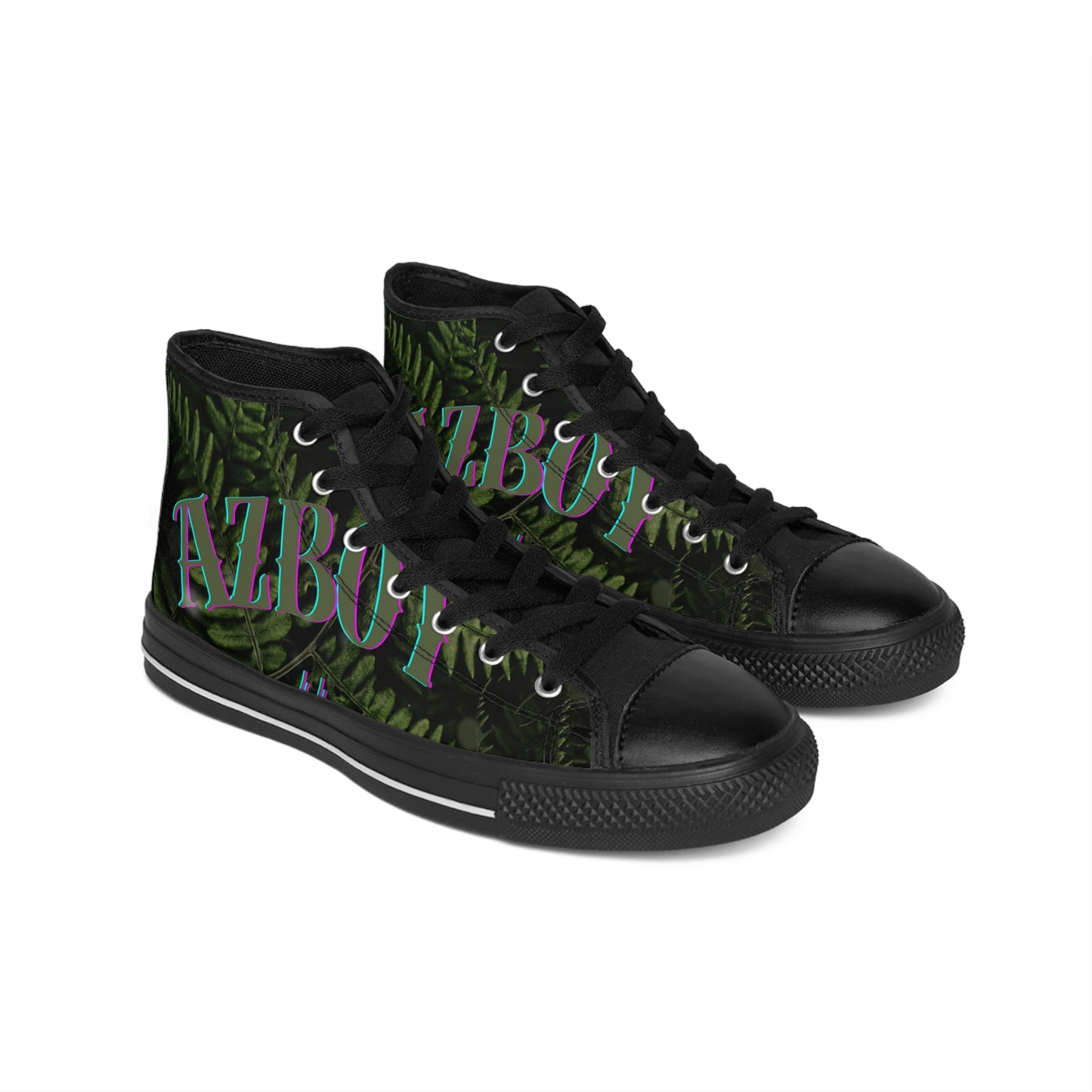 AZBOY44 nature, green leaf (Men's Classic Sneakers)