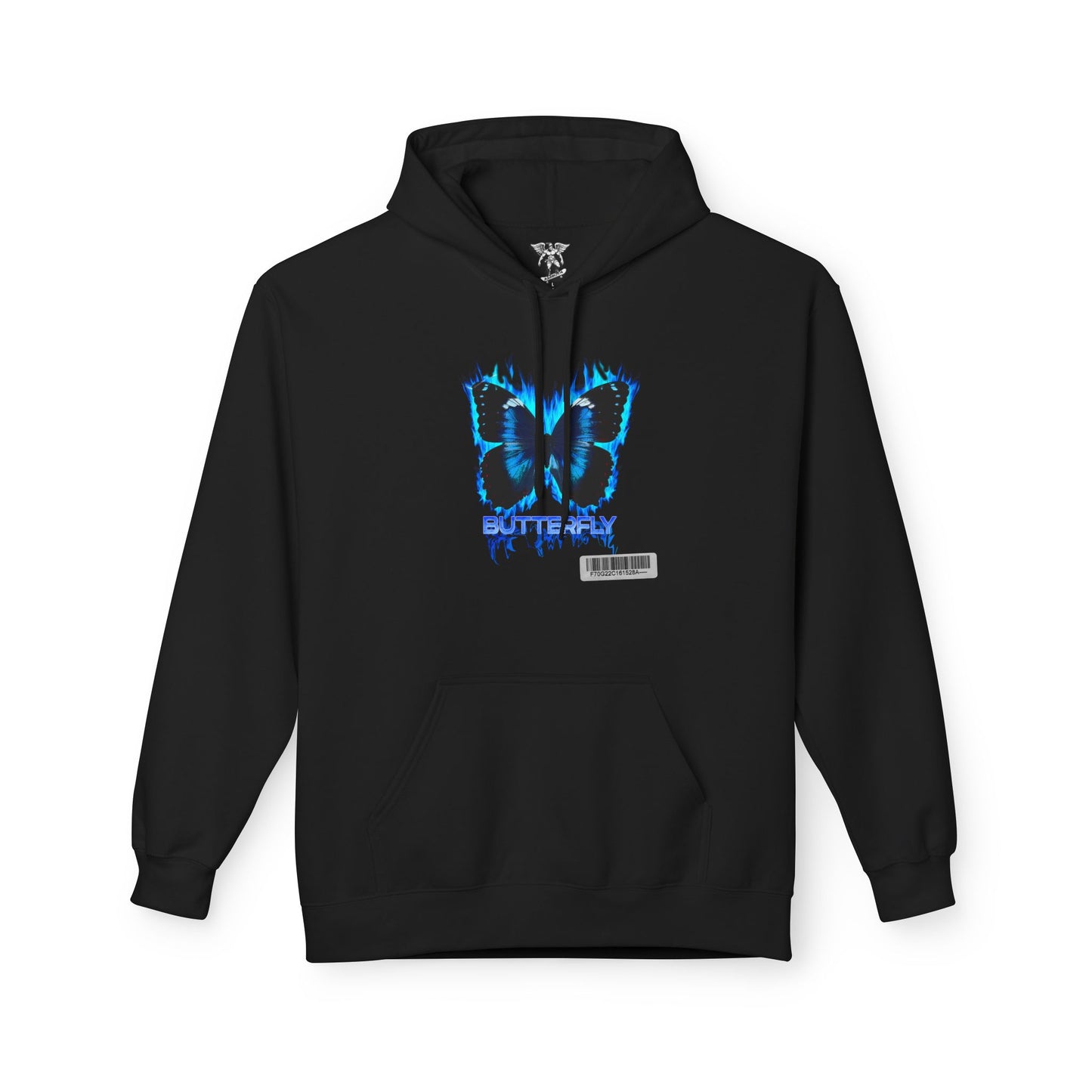 Butterfly Blue Artsy Fleece Hoodie — Artistic Butterfly Design
