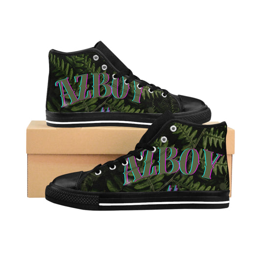 AZBOY44 nature, green leaf (Men's Classic Sneakers)