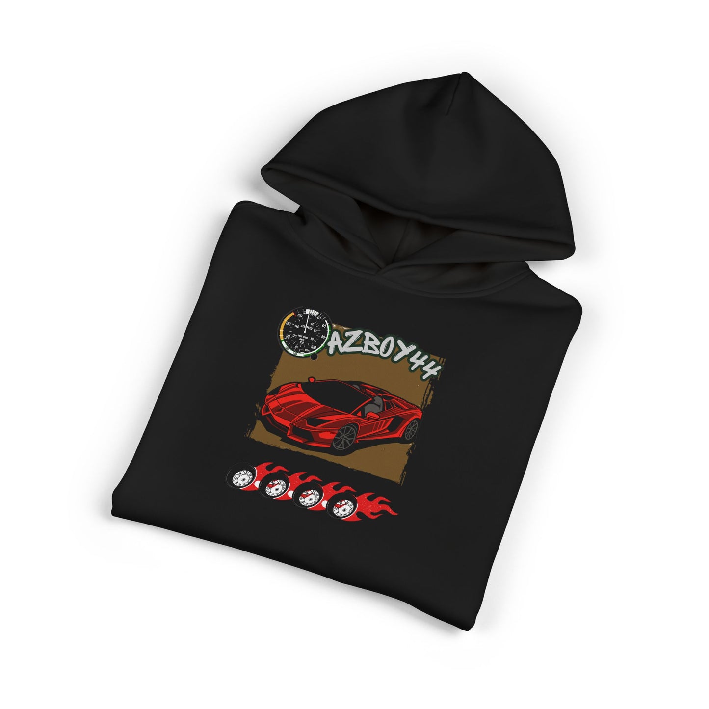 Racing Car Graphic Hoodie — Retro Red Sports Car Design