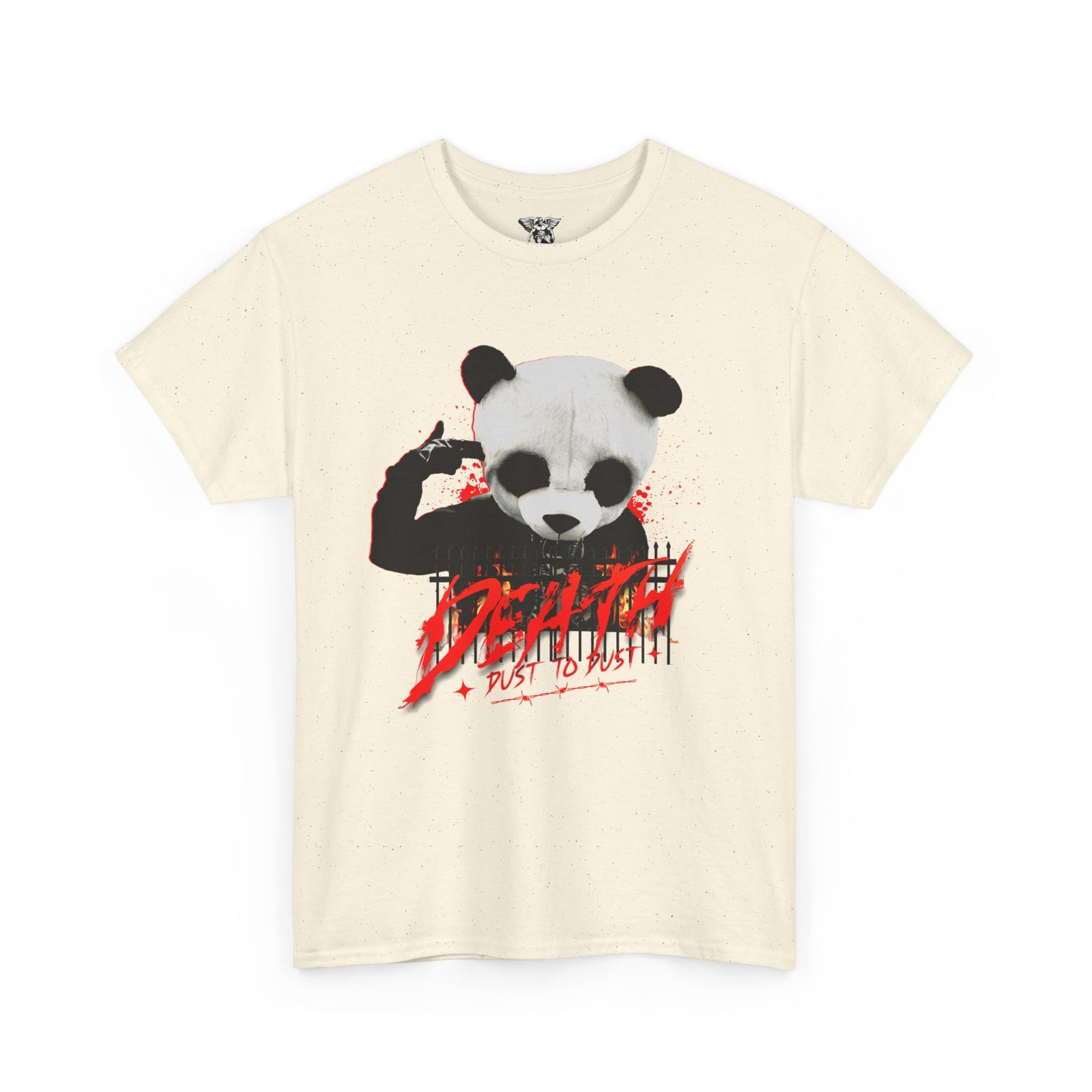 Panda Skull 'Death' Red Script T-Shirt