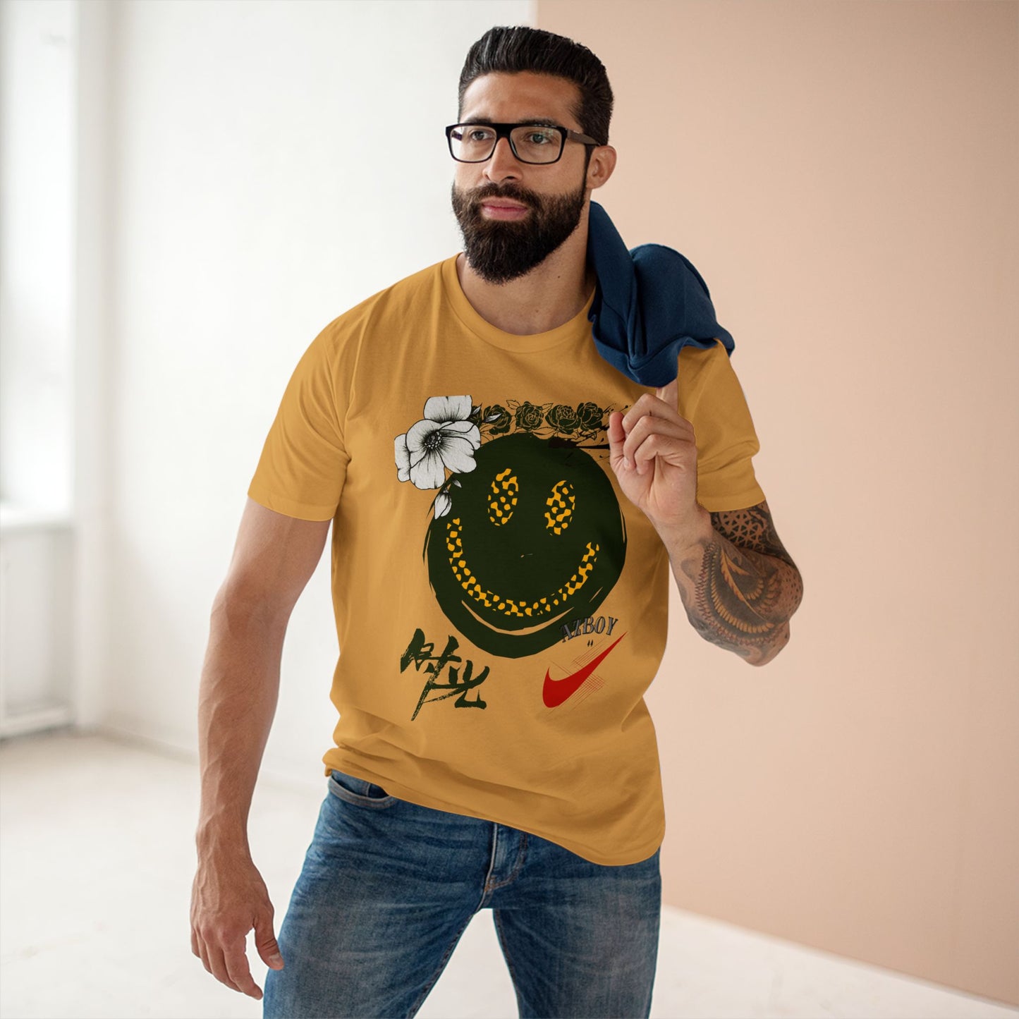 Smiley Graphic Adult Staple Tee — Trendy Streetwear Casual Shirt