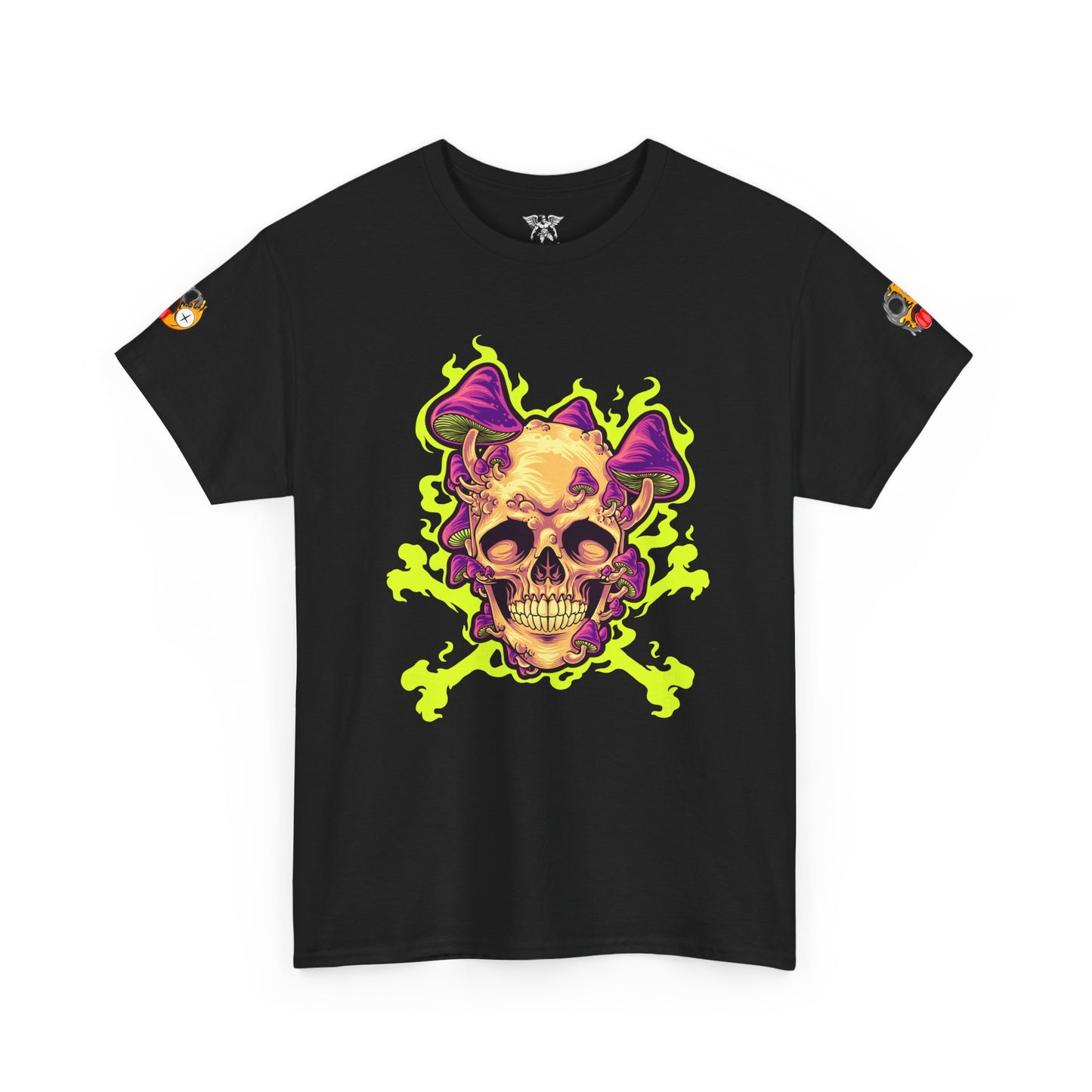Neon Flame Skull & Crossbones Tee