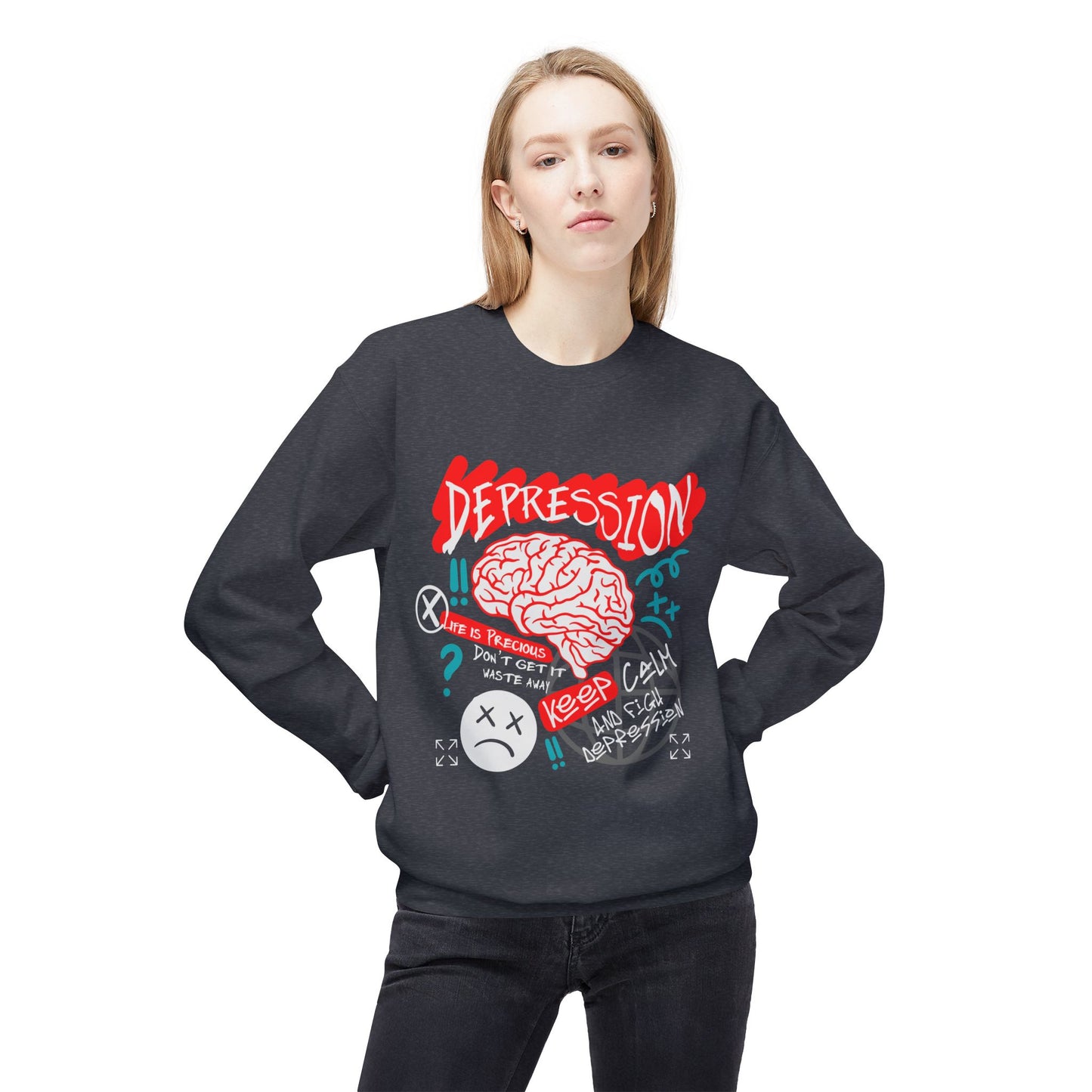 Depression Awareness Fleece Sweatshirt