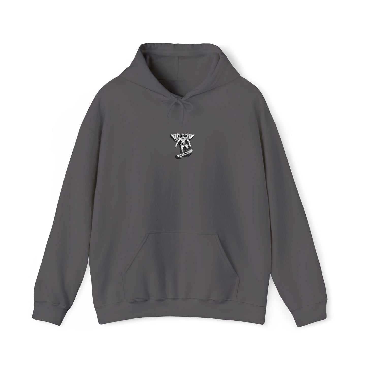 Floral Deer Chest Hoodie — Minimal Botanical Buck Graphic Sweatshirt