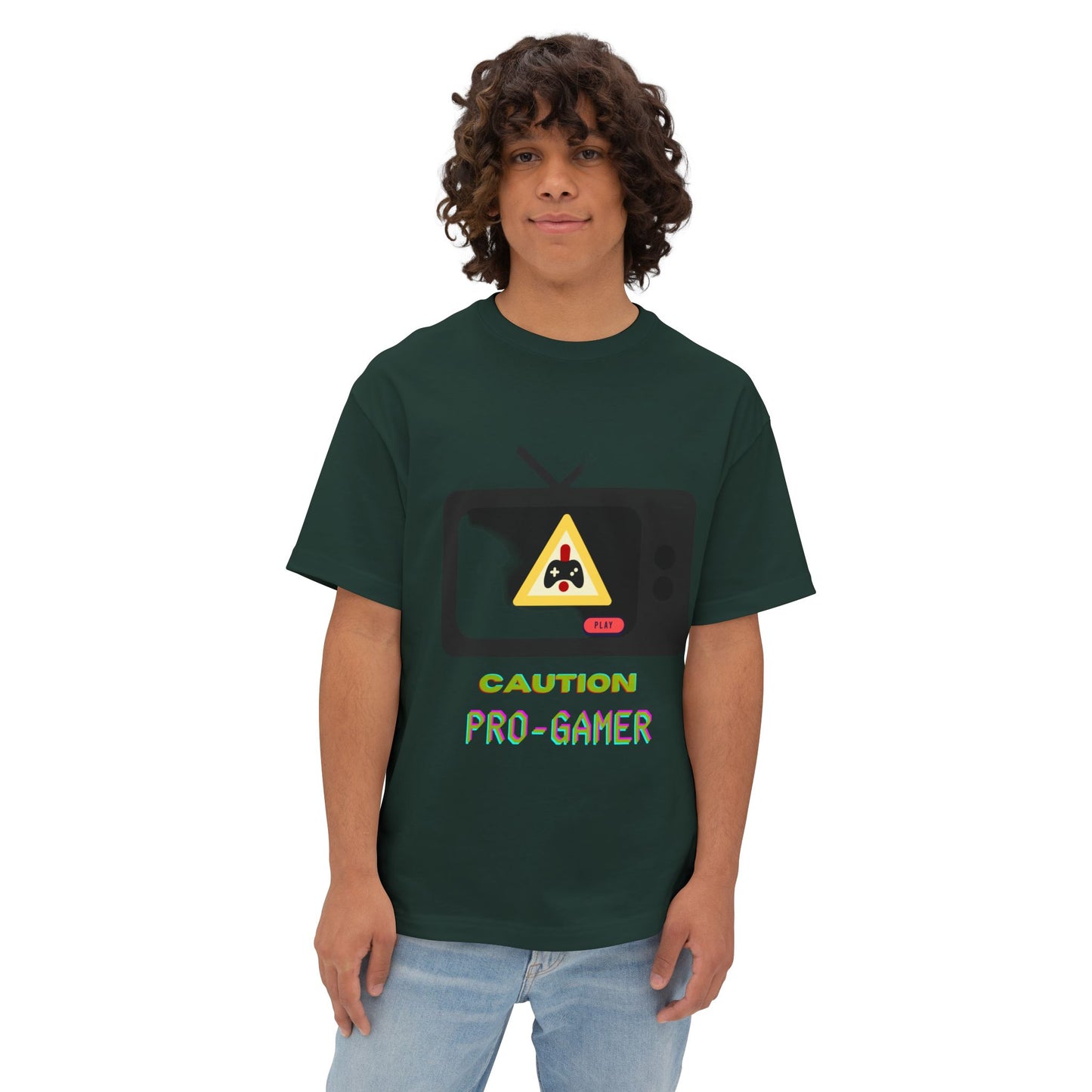 Caution, pro gamer ( Oversized Boxy Tee)