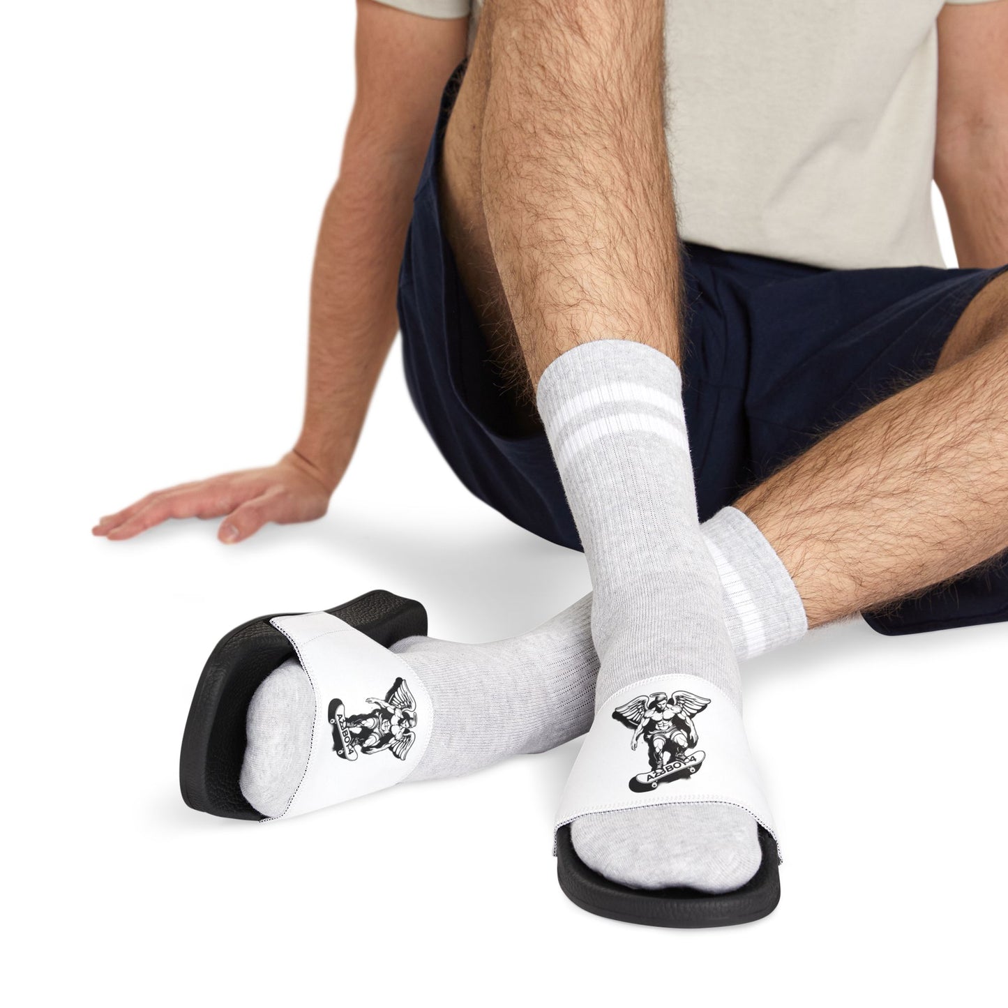 Men's Slide Sandals — Graphic Removable-Strap Slides with Bold Skull Design