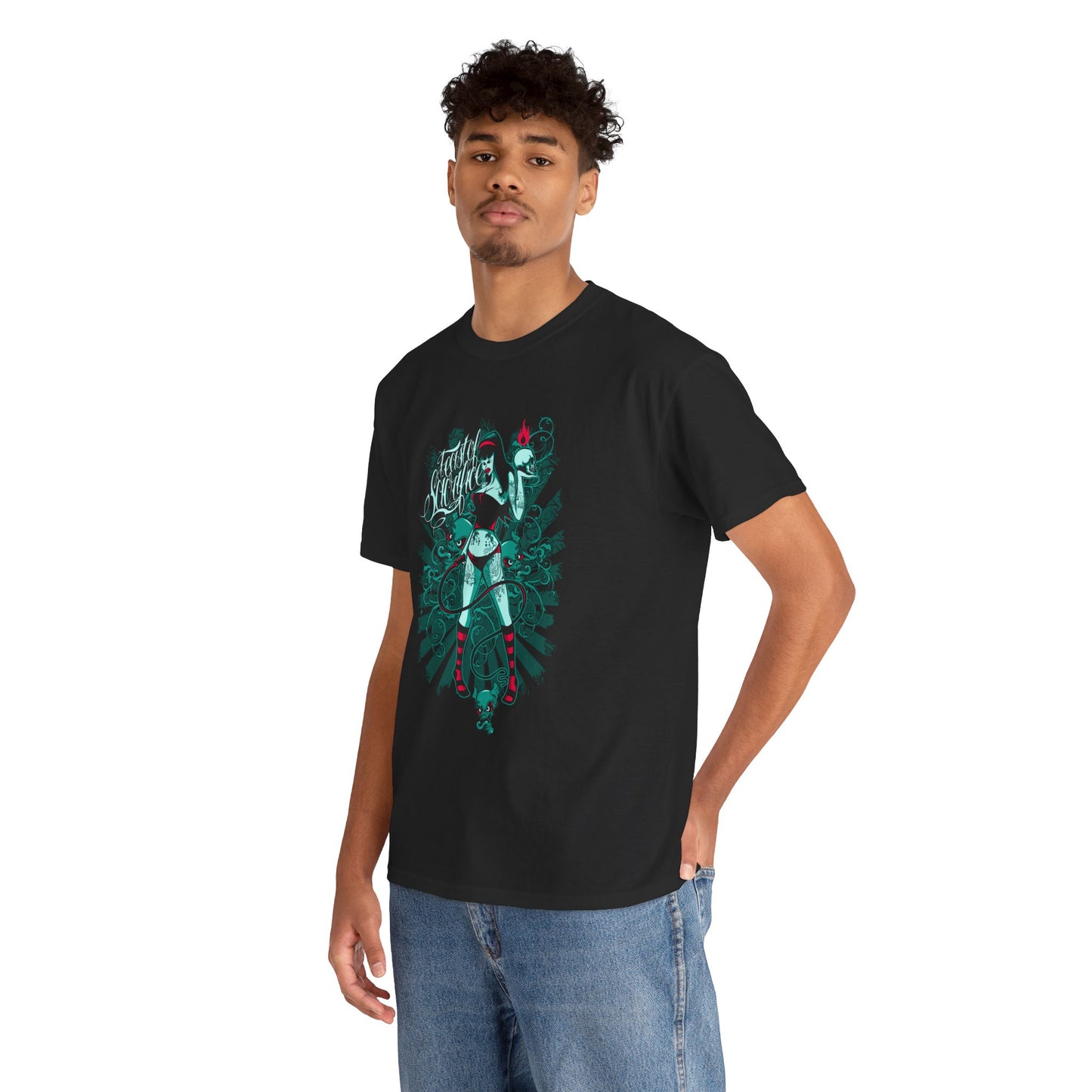 Gothic Graphic Tee, Comfortable Streetwear, Edgy Casual Wear, Perfect for Concerts, Unisex Fashion