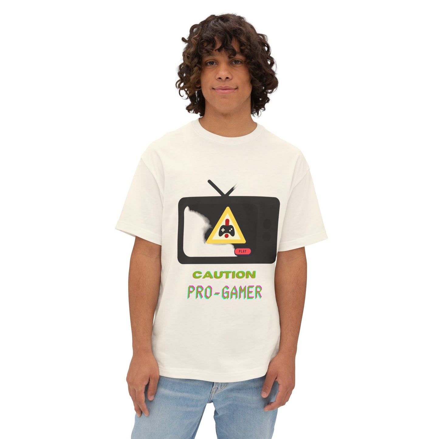 Caution, pro gamer ( Oversized Boxy Tee)