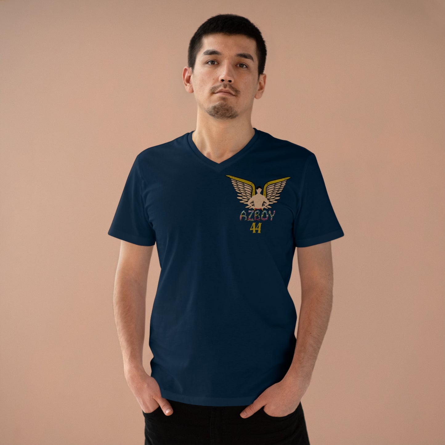 V-neck T-shirt AZBOY44 Angel Wings Men's Presenter