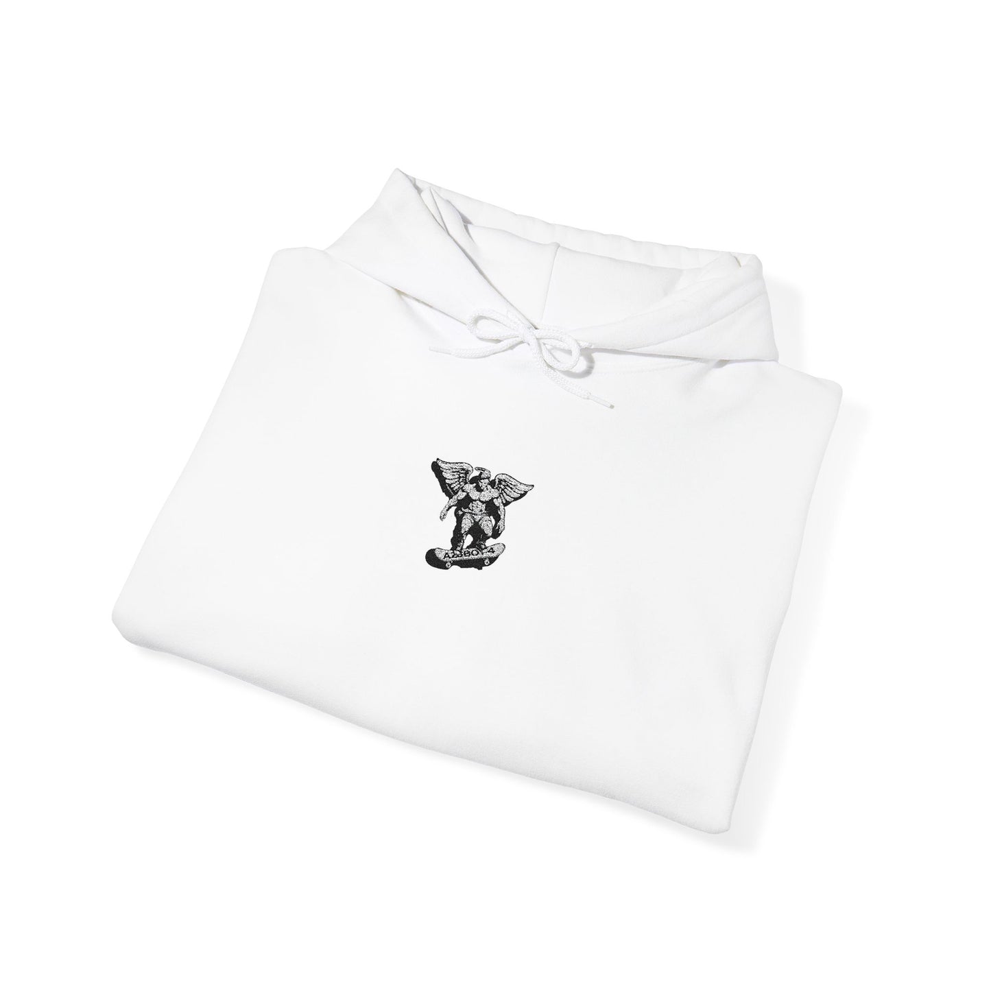 Floral Deer Chest Hoodie — Minimal Botanical Buck Graphic Sweatshirt