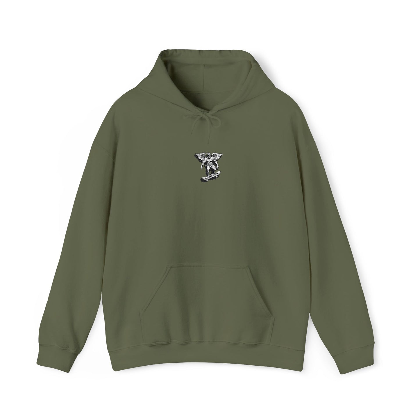Floral Deer Chest Hoodie — Minimal Botanical Buck Graphic Sweatshirt