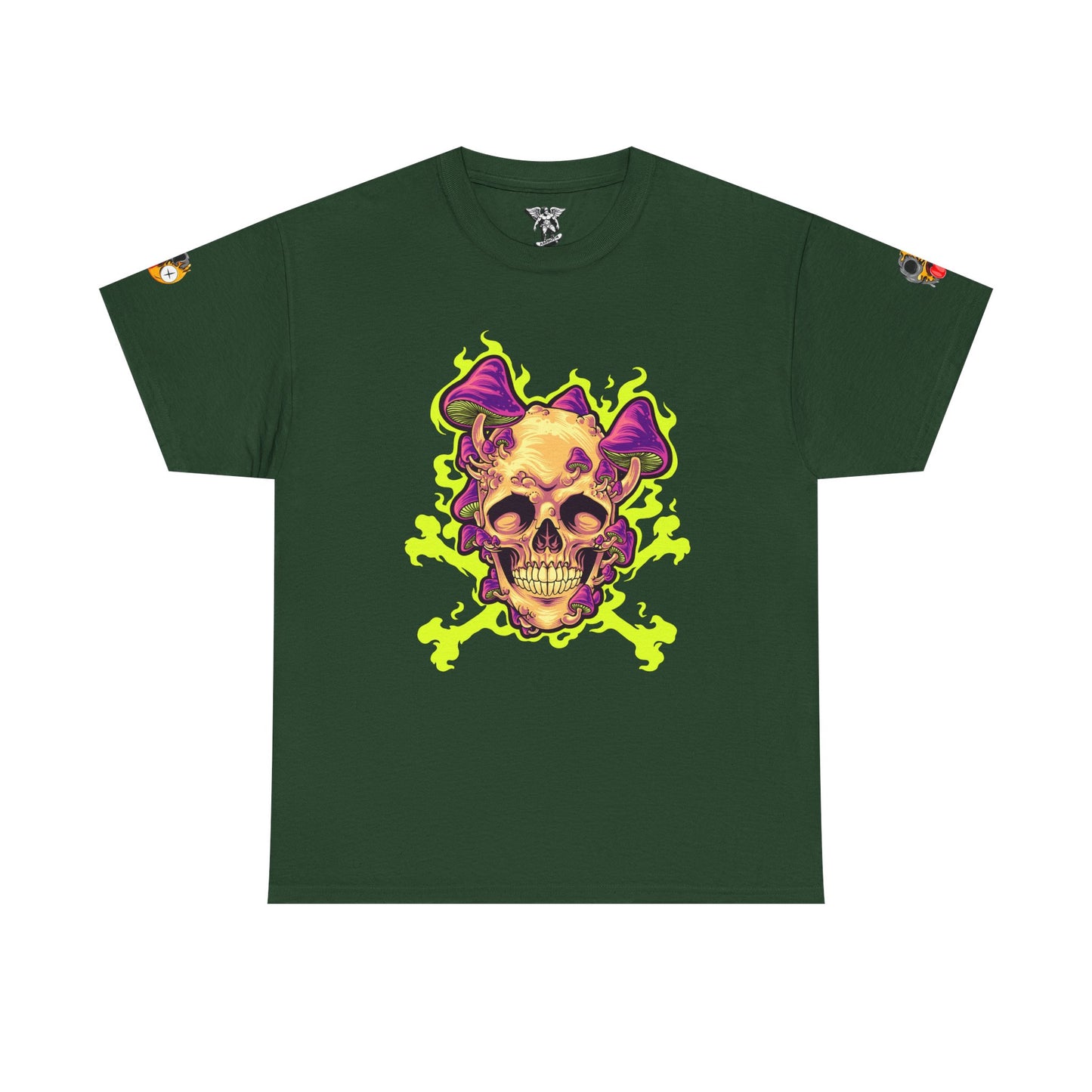 Neon Flame Skull & Crossbones Tee