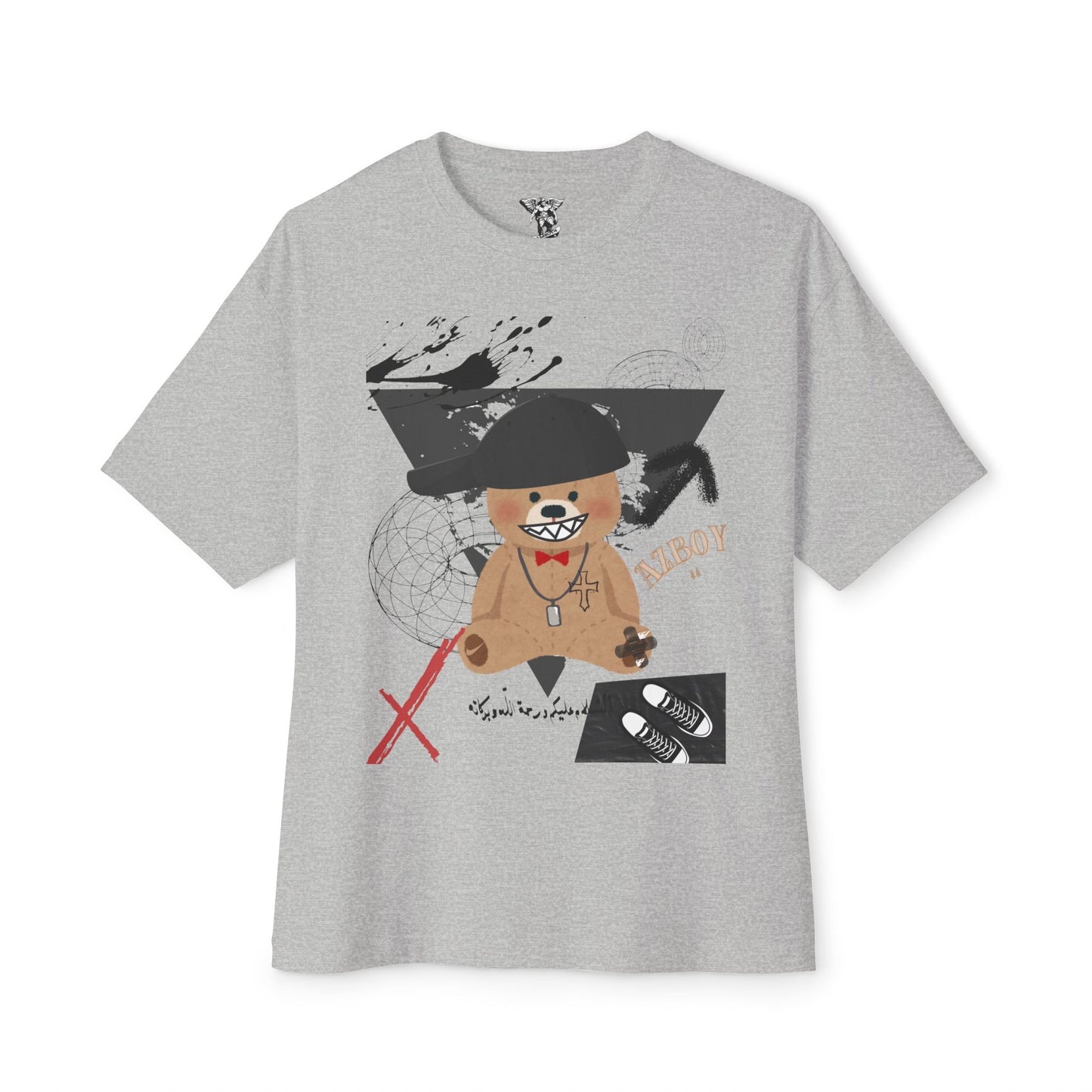 Whimsical Bear Oversized Tee — Cute Bear Graphic Boxy T-Shirt