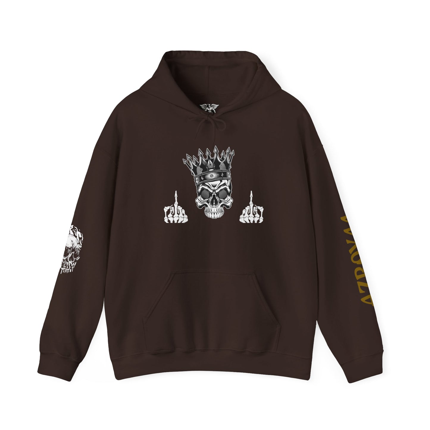 Edgy KING Skull Hoodie - Unisex Heavy Blend Sweatshirt for Statement Style, Streetwear, Festival Fashion