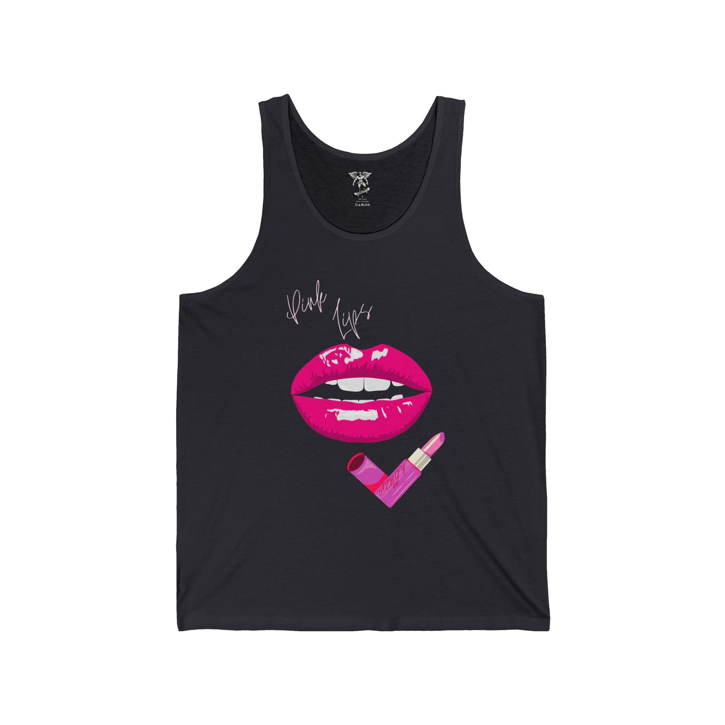 Pink Lips Makeup Lover Tank — Jersey Tank Top for Beauty Fans