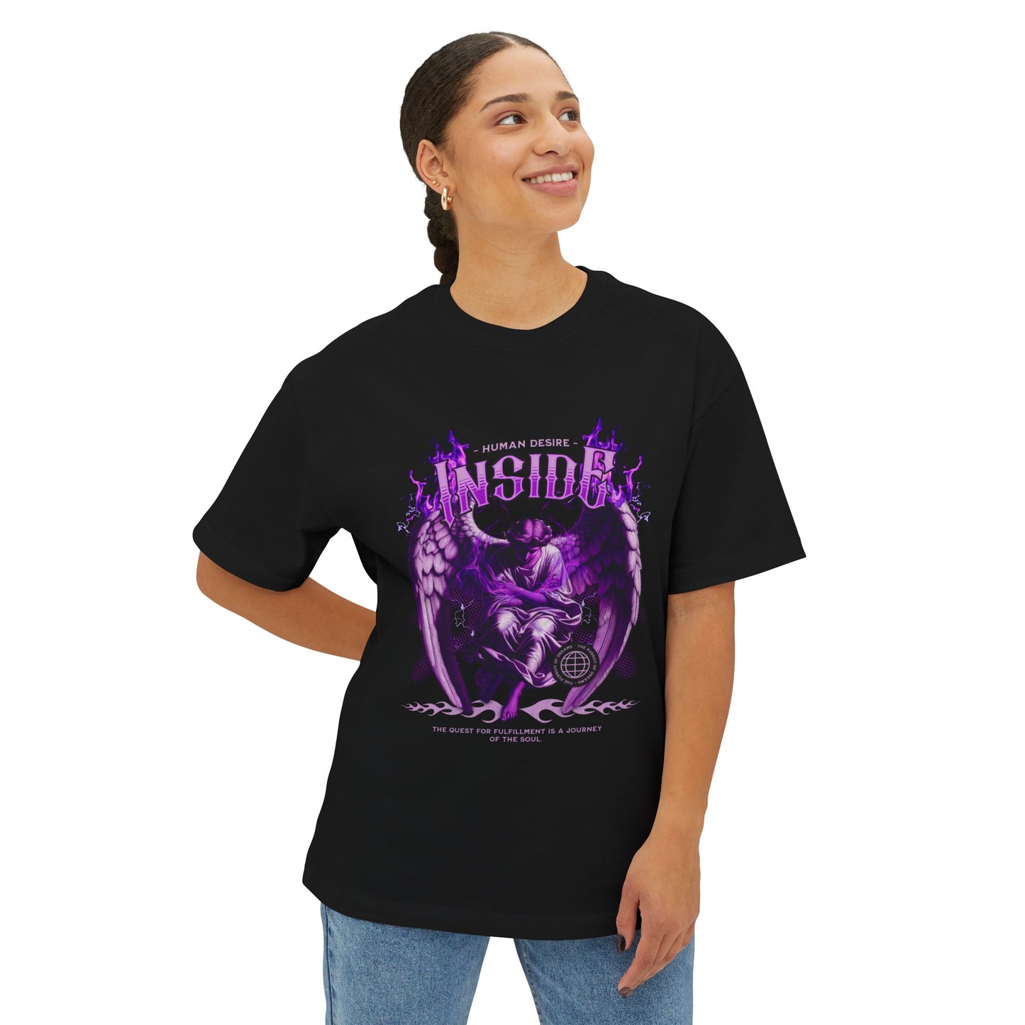 Angel-Inspired Oversized Boxy Tee — Aesthetic Streetwear