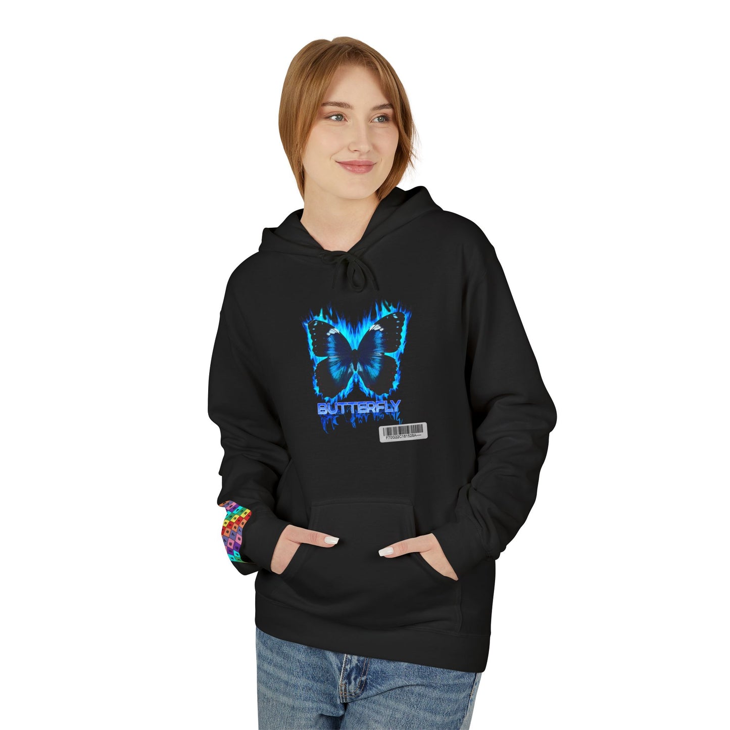 Butterfly Blue Artsy Fleece Hoodie