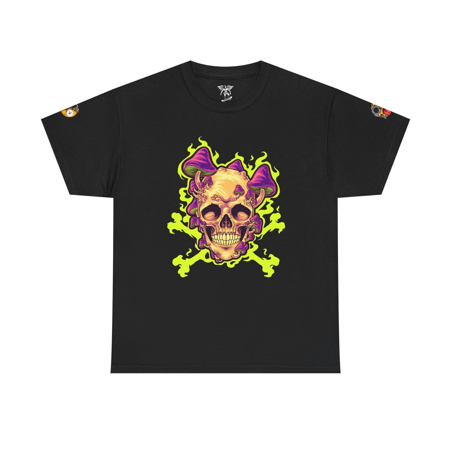 Neon Flame Skull & Crossbones Tee