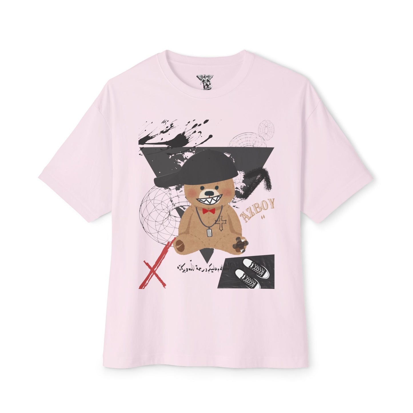 Whimsical Bear Oversized Tee — Cute Bear Graphic Boxy T-Shirt