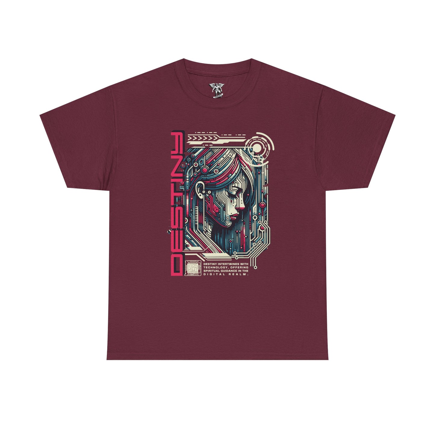 Cyberpunk 'Designz' Graphic Tee — Futuristic Tech Girl T-Shirt